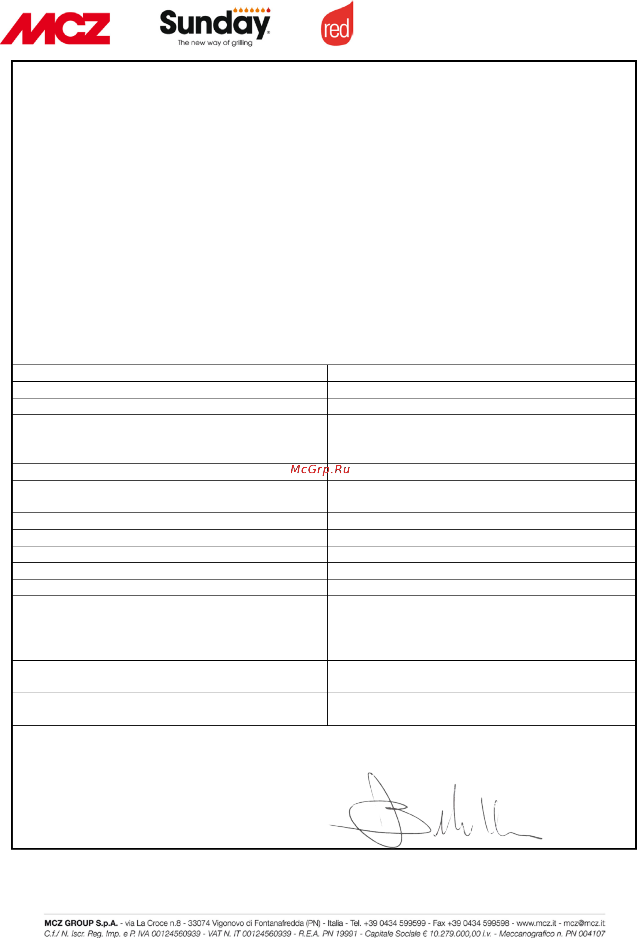 MCZ HydroTherm 70 dx [5/13] Prestatieverklaring