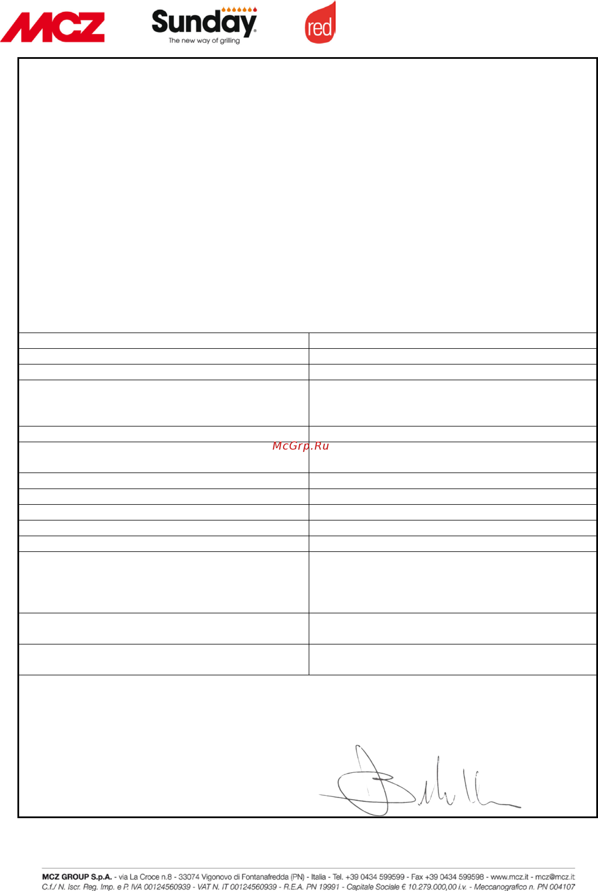 MCZ HydroTherm E80 [10/13] Prestandadeklaration