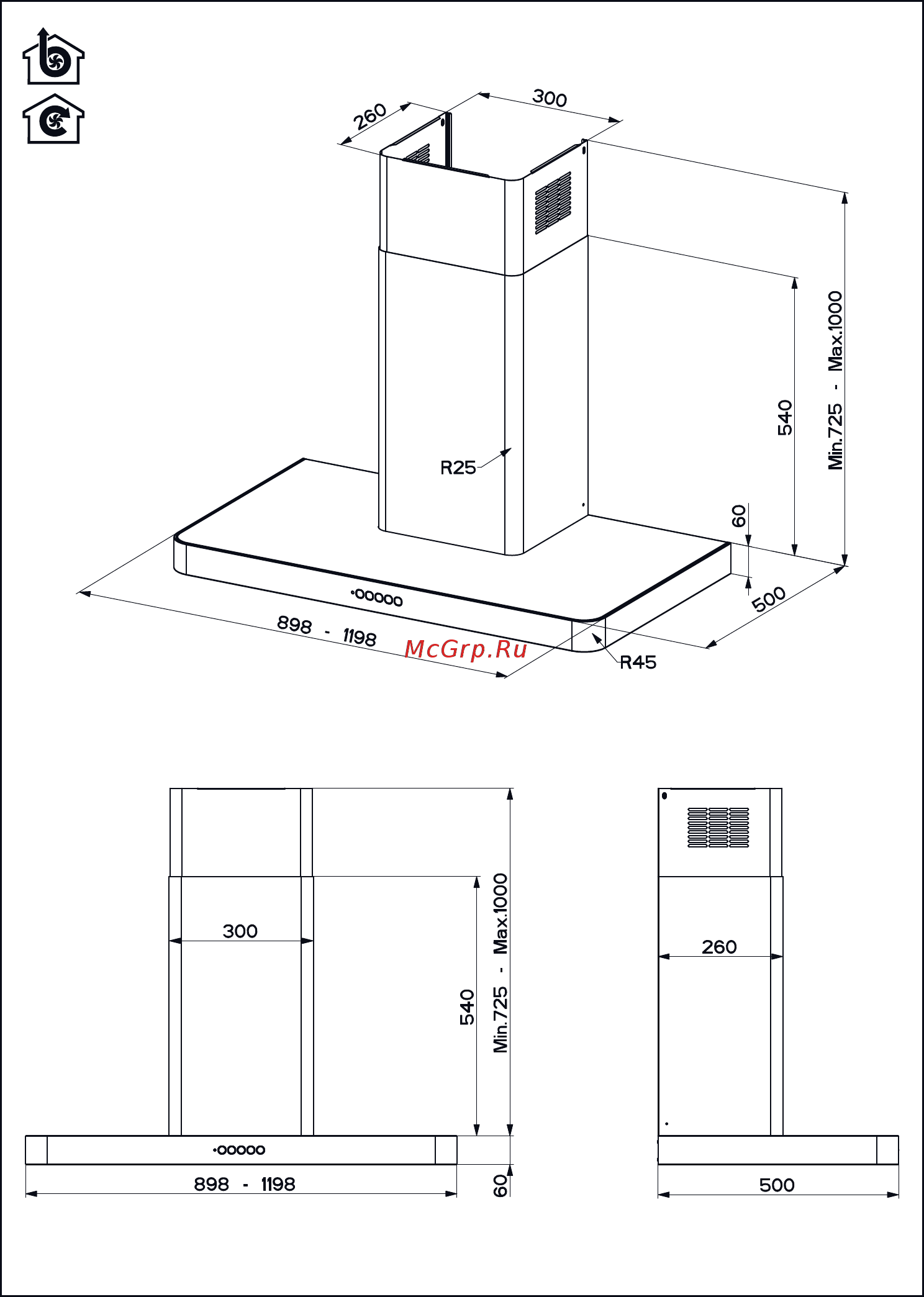 Faber T-LIGHT EV8P X A120 (110.0456.268) Руководство по монтажу онлайн [5/16] 280462