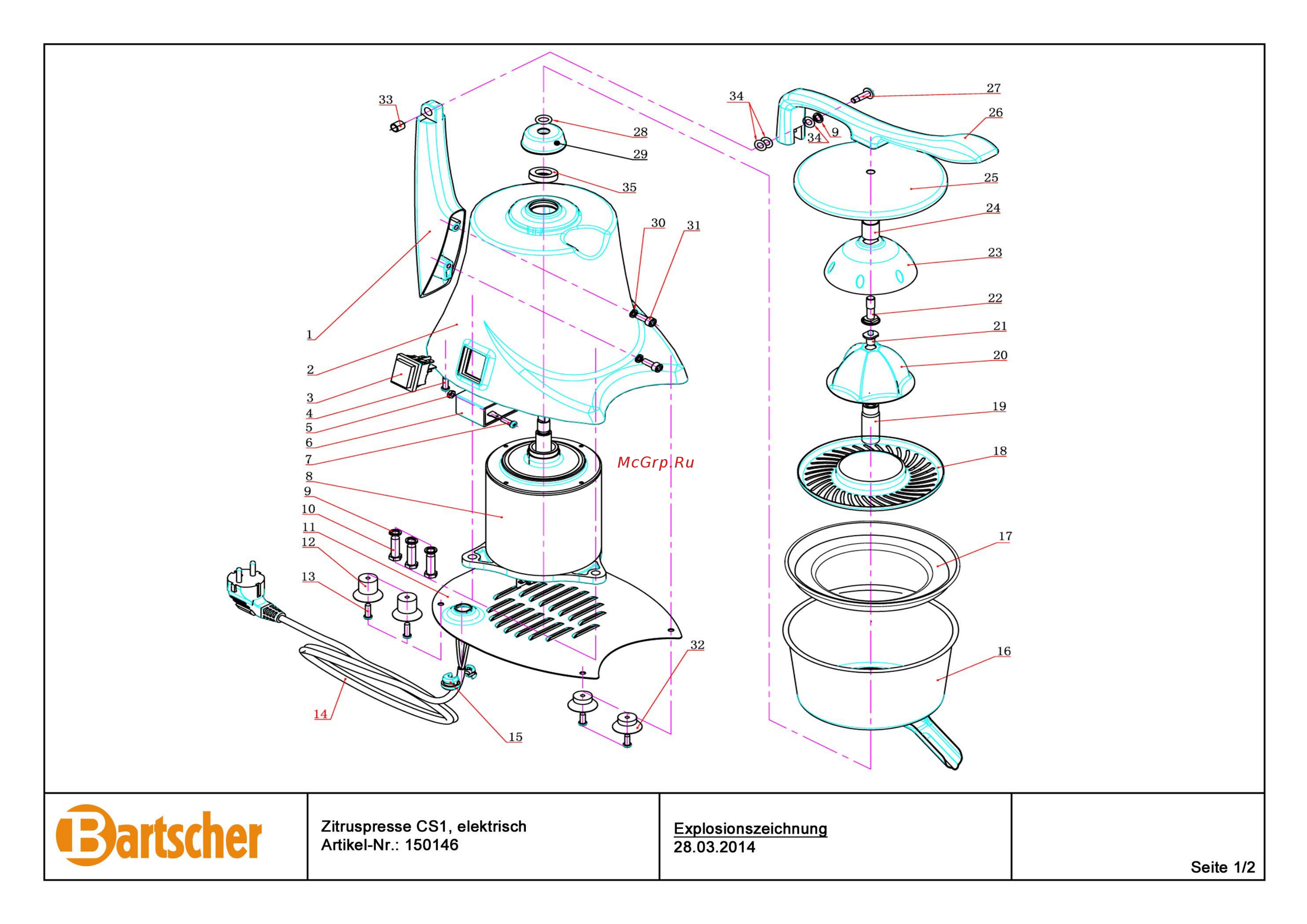 Bartscher CS1 Схема онлайн