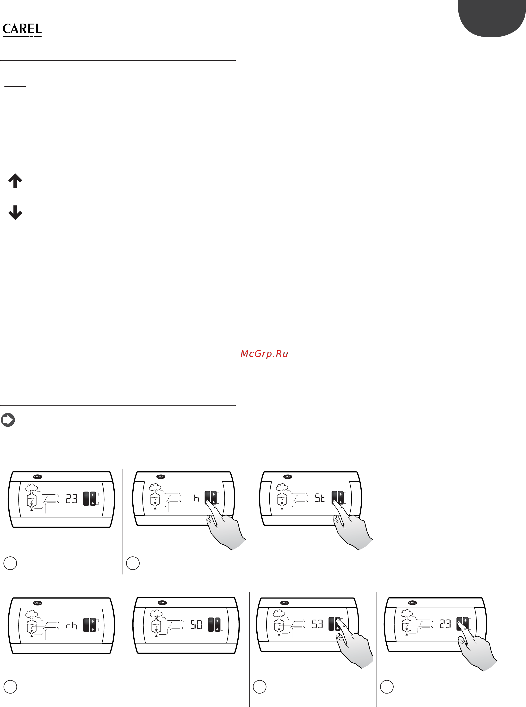 Carel UR053HL102 [25/72] Keypad