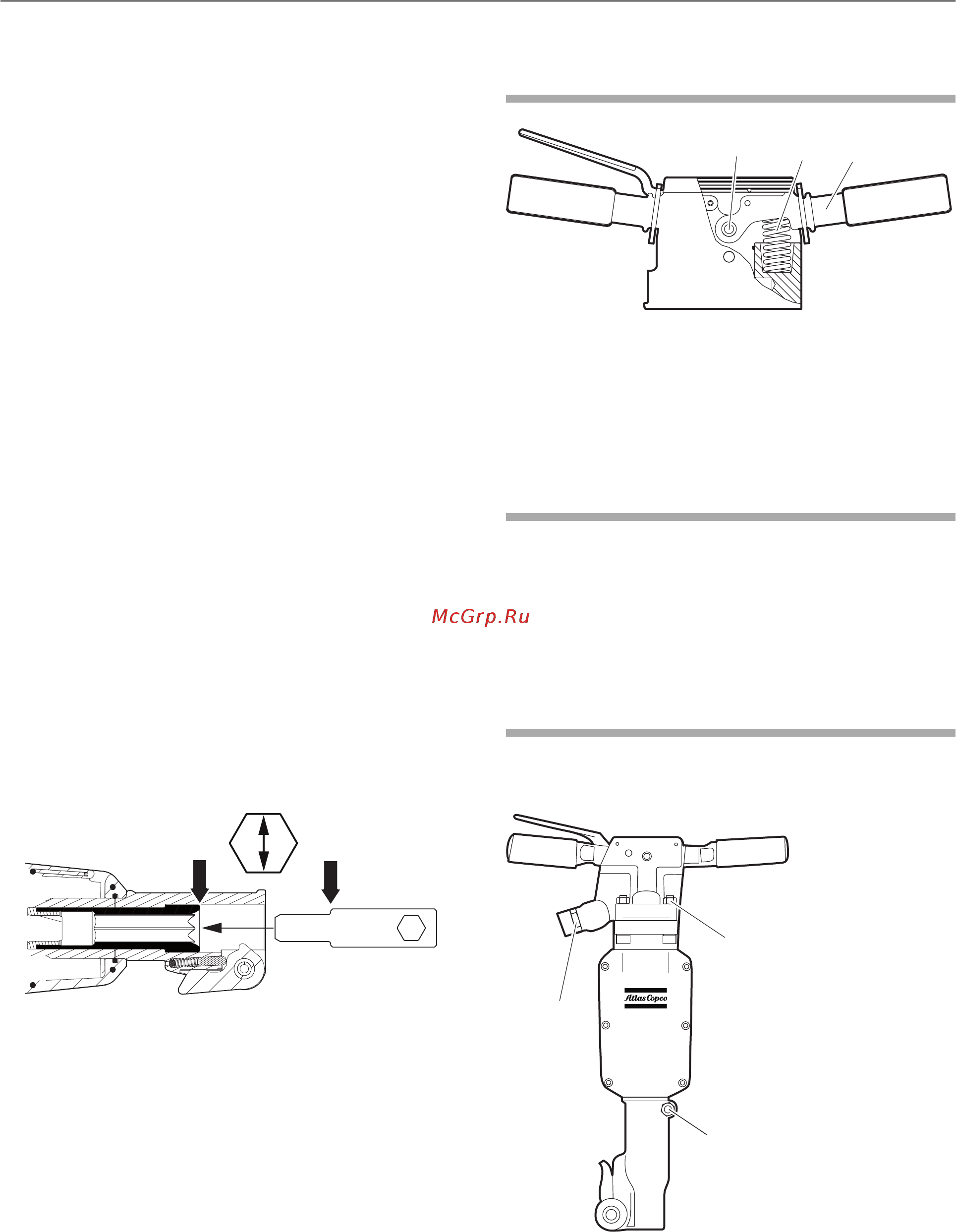 Atlas Copco TEX 21PE [128/312] Componenti principali delle impugnature antivibrazione