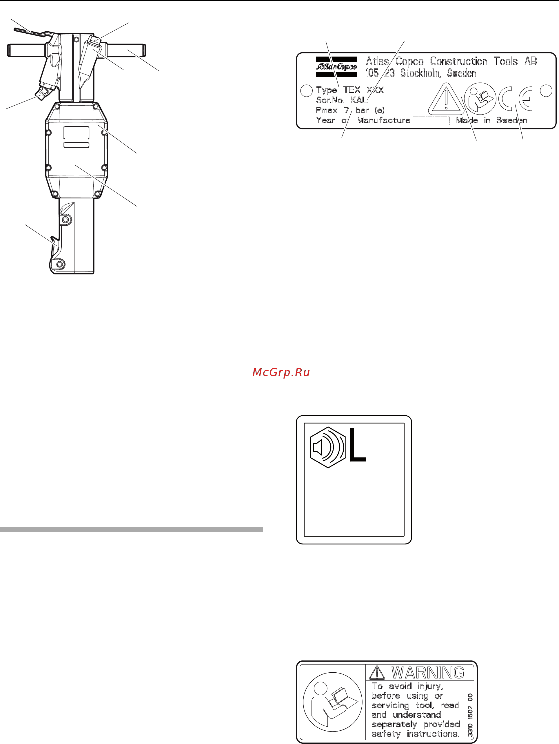 Atlas Copco TEX 21PE [79/312] Etiquetas
