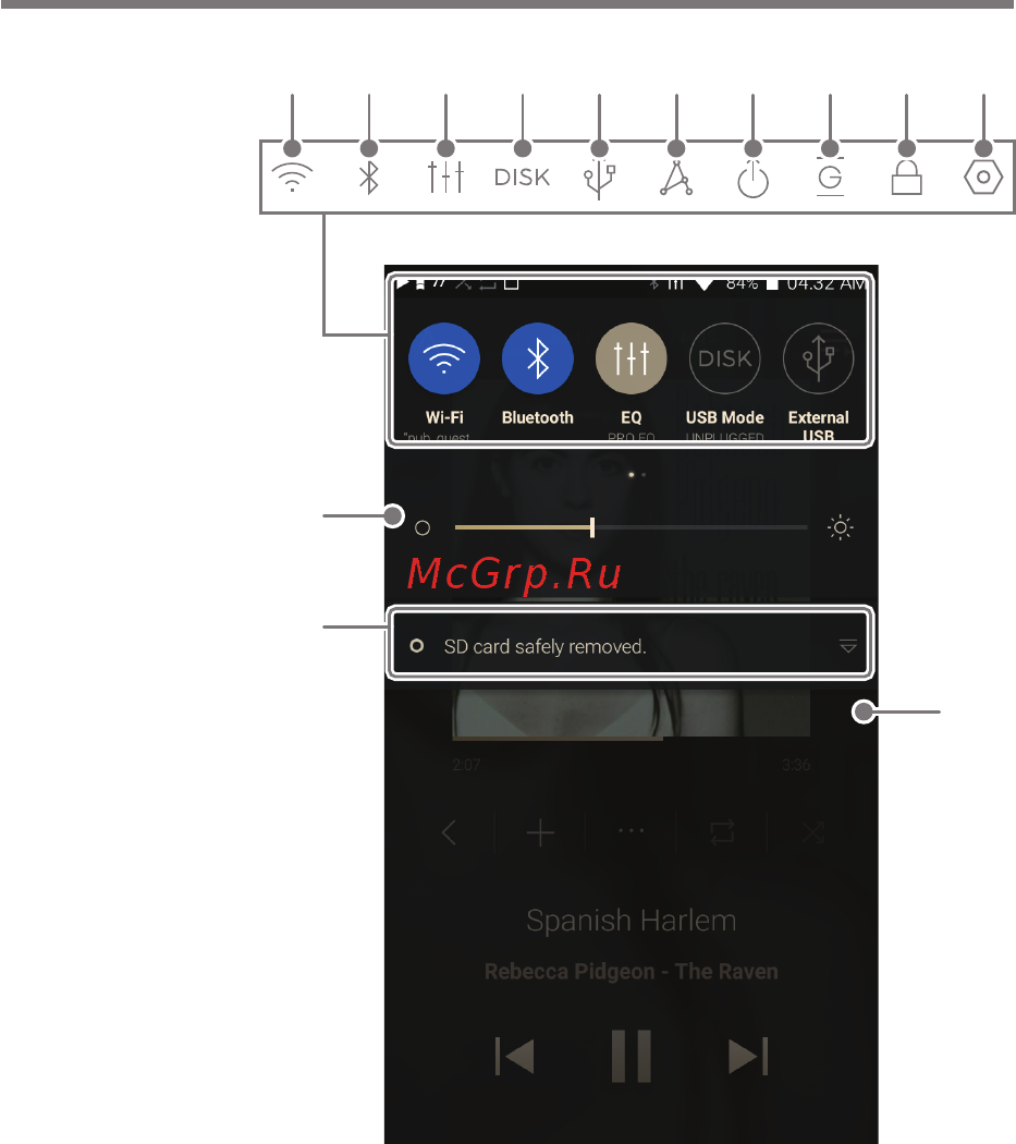 Astell&Kern SP1000 Stainless steel [20/58] Панель уведом лений