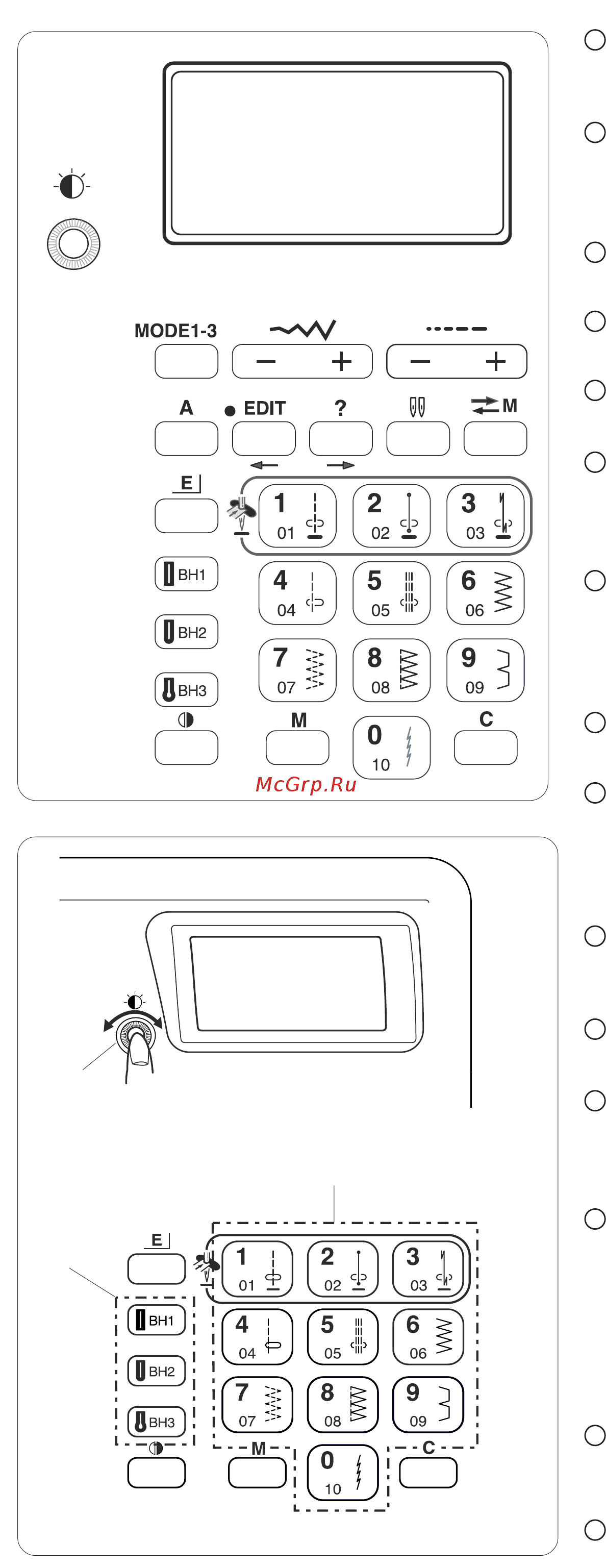 Janome MEMORY CRAFT 5200 (MC 5200) [10/81] Кнопка памят