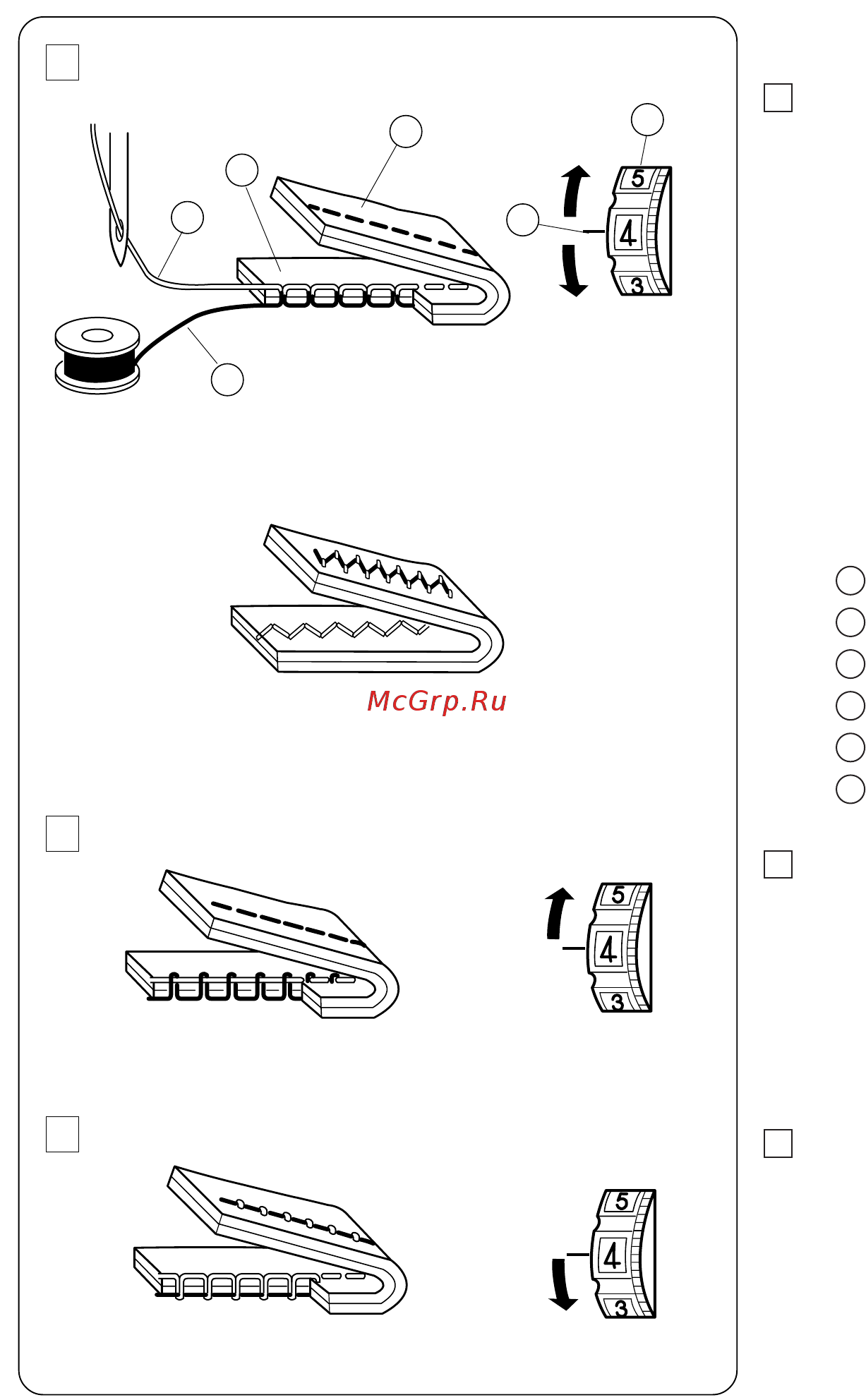 Janome PS 25 [13/32] Натяжение игольной нити слишком сильное