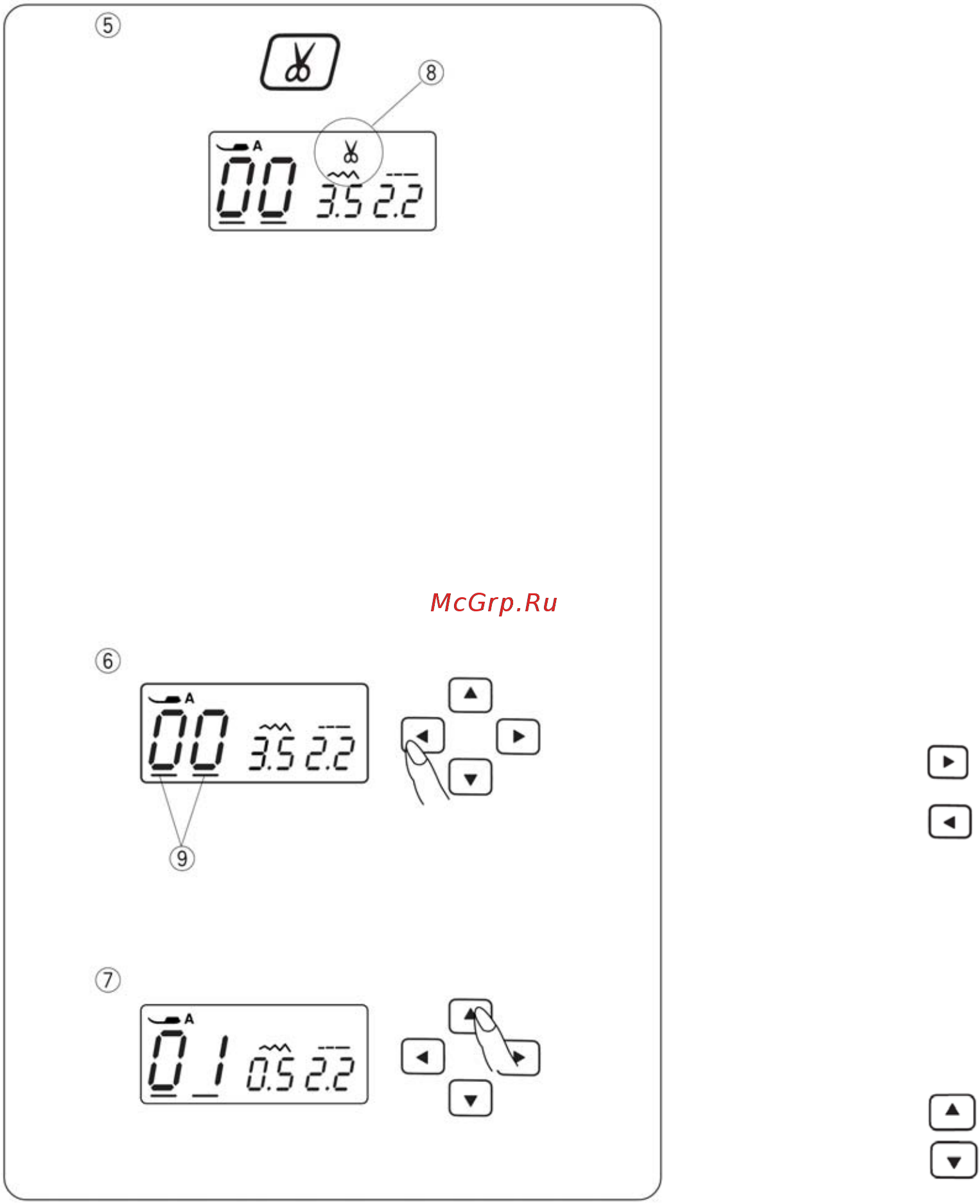 Janome QDC 605 (QUILTERS DECOR COMPUTER) [10/49] Кнопка нитеобрезателя