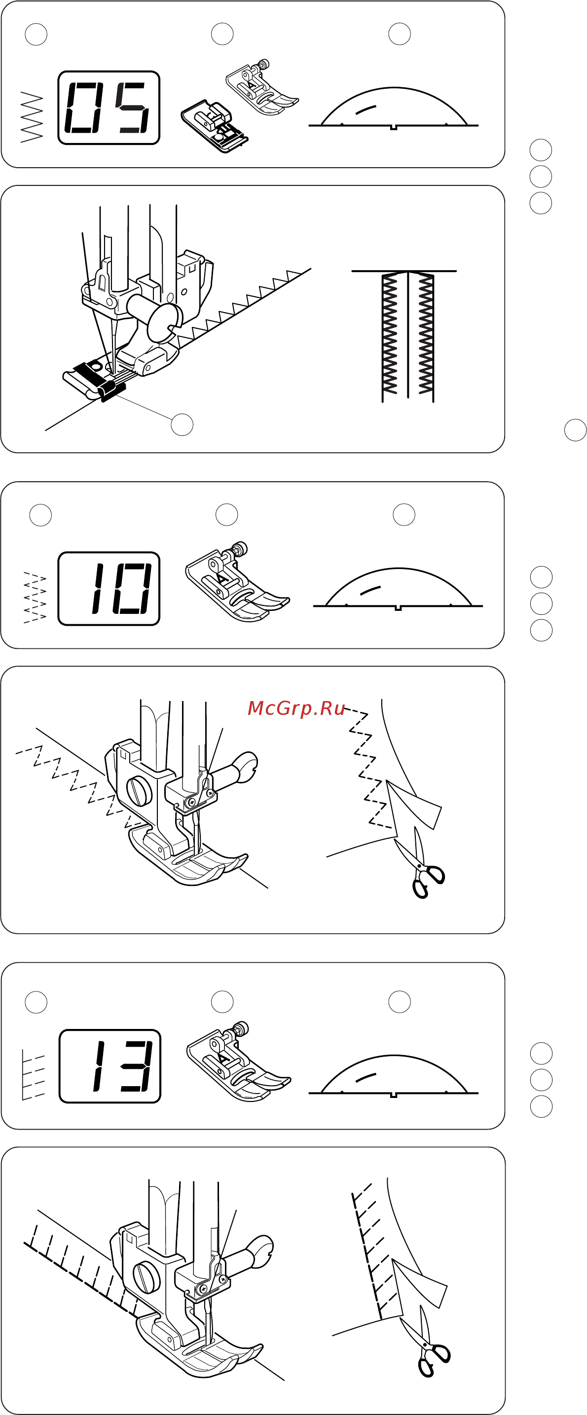 Janome QC 1M QUILTERS COMPANION QC1M [22/50] Оверлочивание