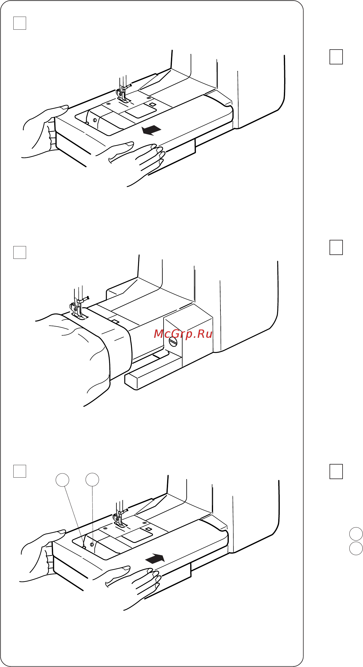Janome QC 1M QUILTERS COMPANION QC1M [4/50] Дополнительный столик и свободный рукав