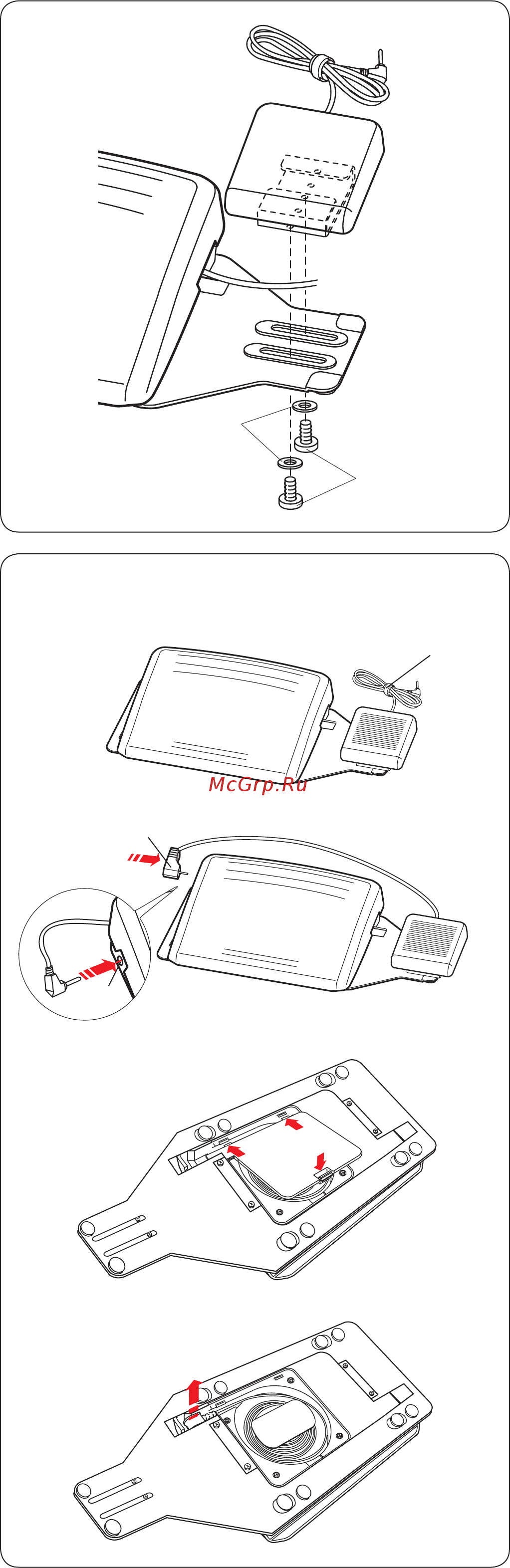 Janome MEMORY CRAFT 15000 HORIZON (MC 15000) [12/184] Подготовка педали