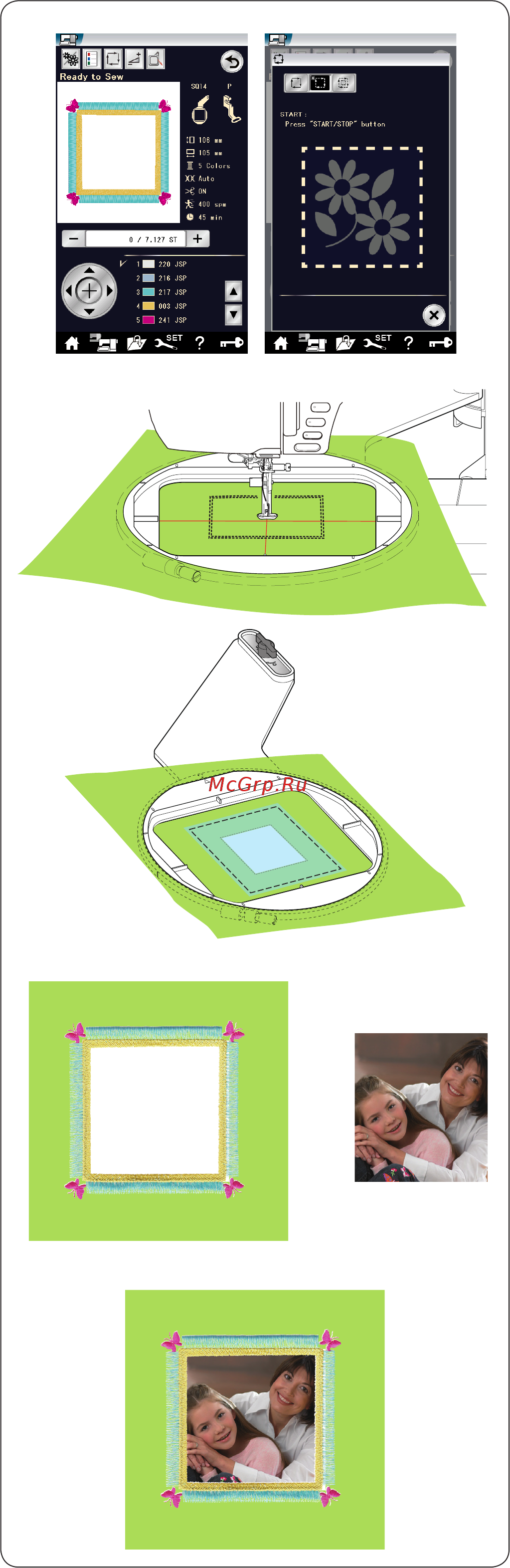 Janome MEMORY CRAFT 15000 HORIZON (MC 15000) [135/184] Рисунки рамок