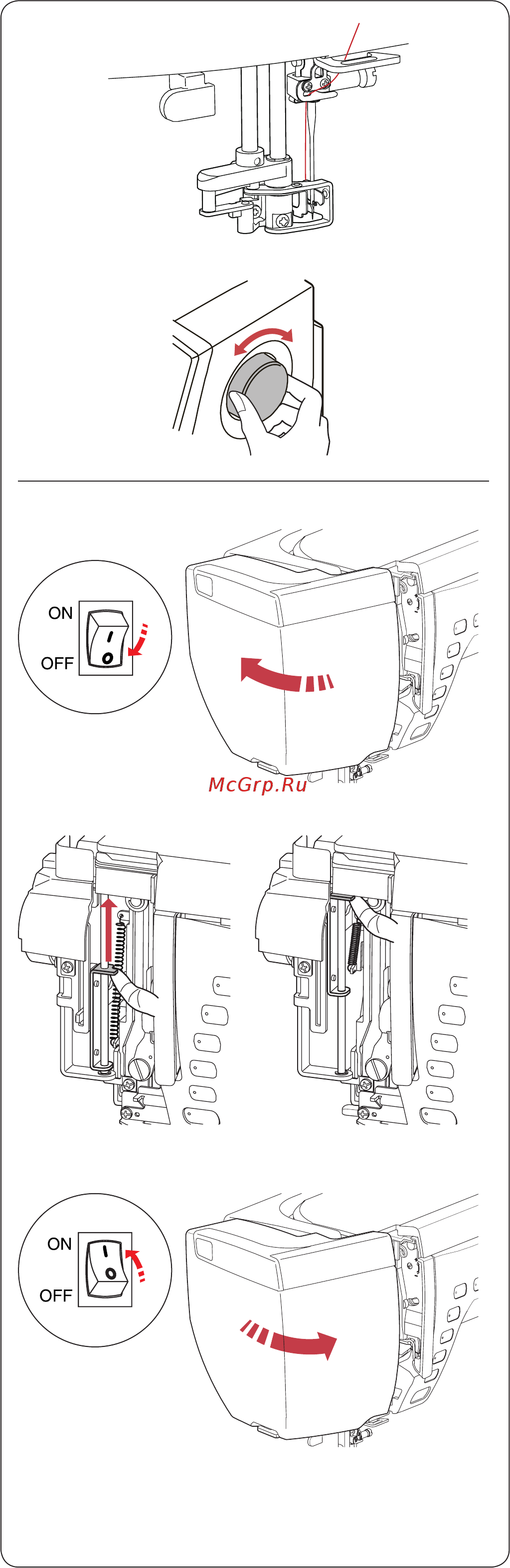 Janome MEMORY CRAFT 15000 HORIZON (MC 15000) [168/184] Поиск и устранение неисправностей автоматический нитевдеватель