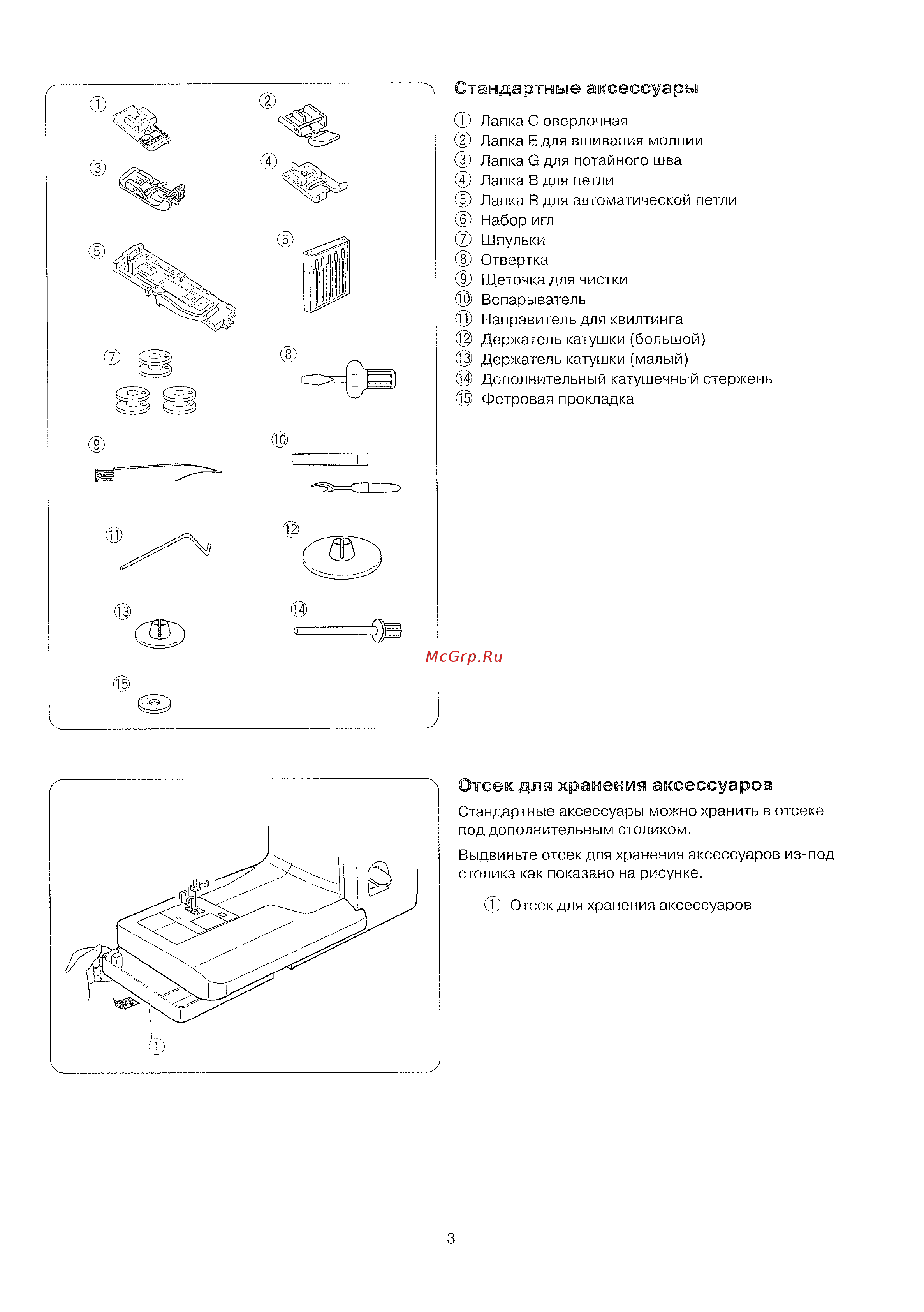 Janome SEWIST 533 LIMITED EDITITION [4/44] Отсек для хранения аксессуаров