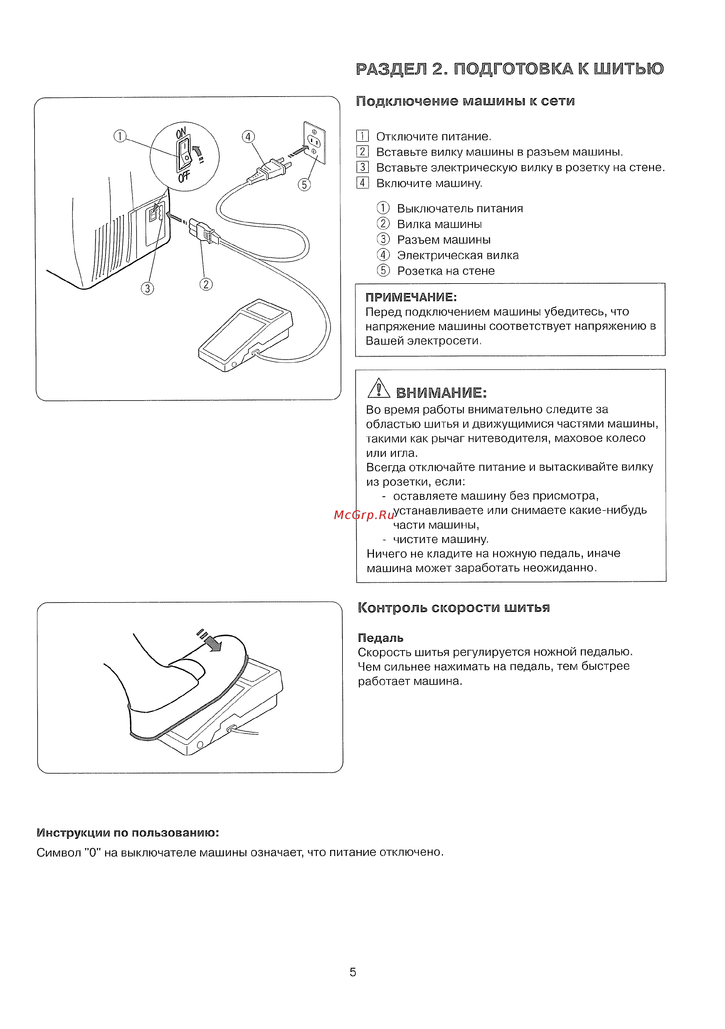 Janome SEWIST 533 LIMITED EDITITION [6/44] Раздел 2 подготовка к шитью