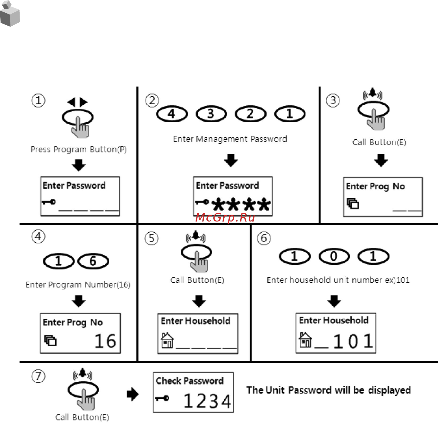 Commax DRC-GUC/RF [13/58] Check house password
