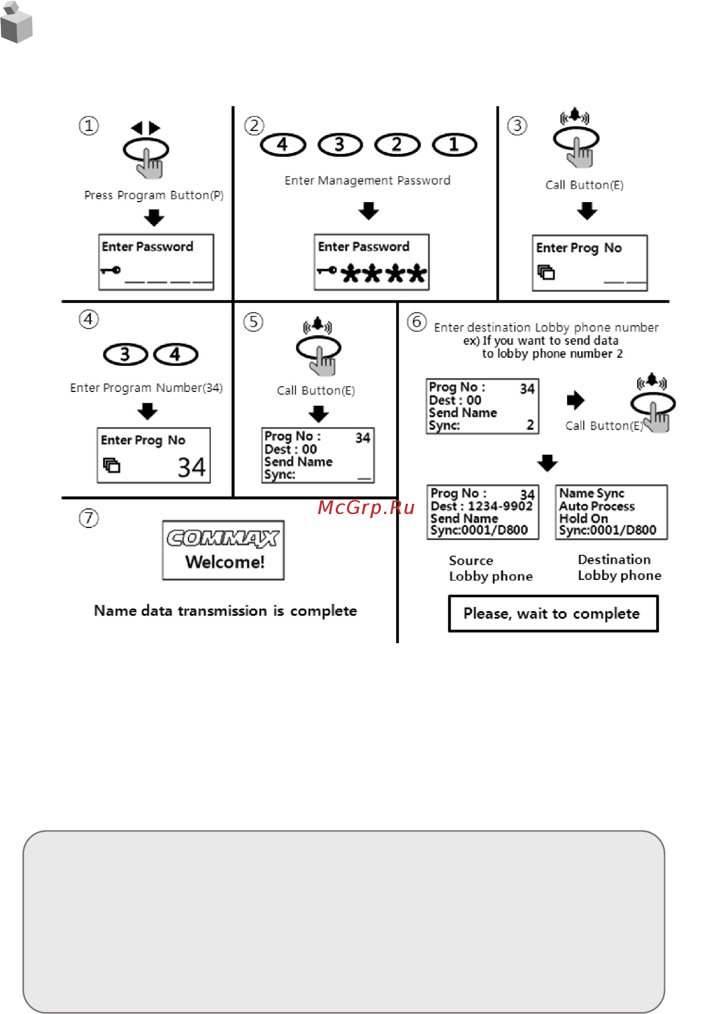 Commax DRC-GUC/RF [42/58] Method of name data sending