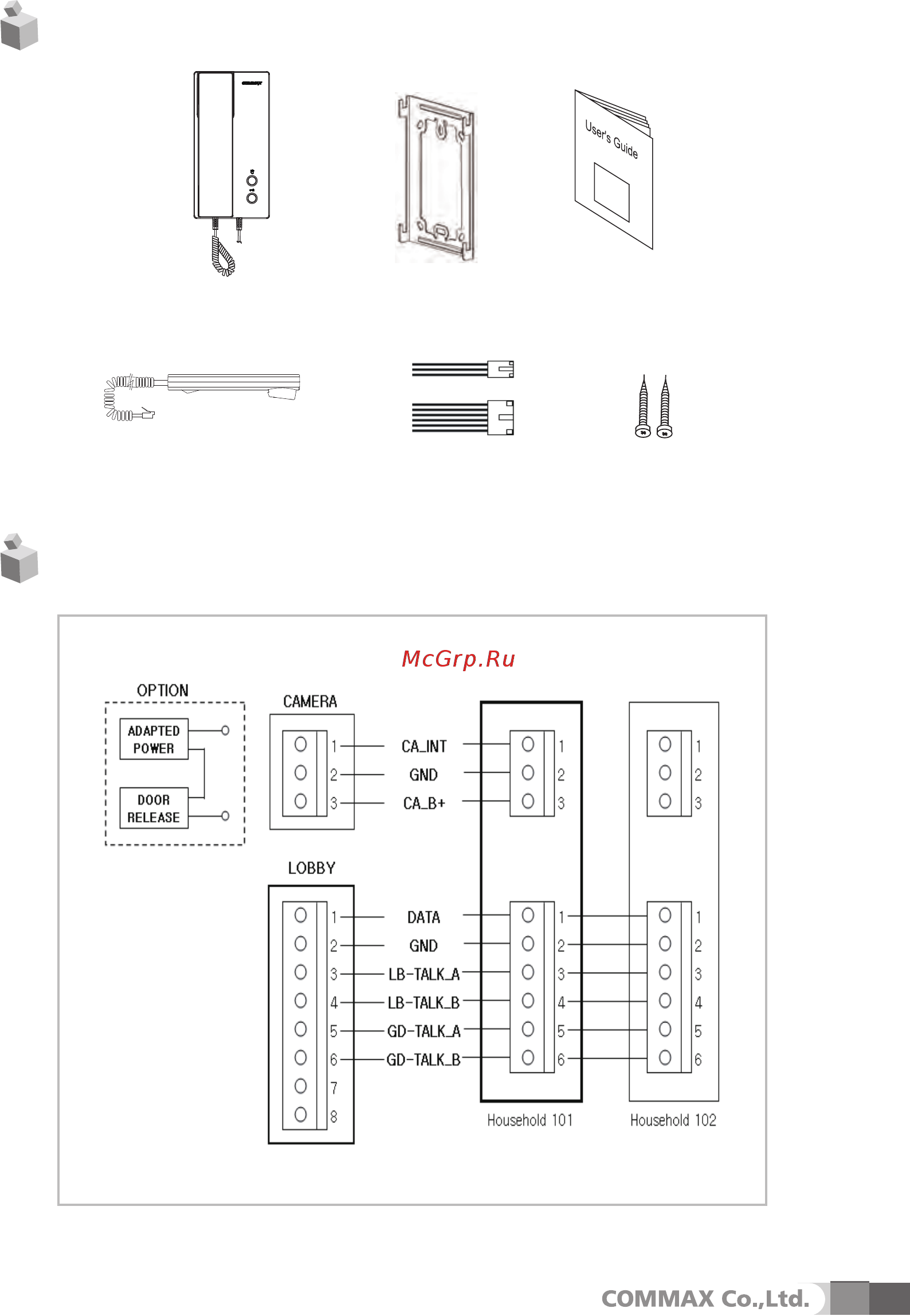Commax AP-3SG [6/10] Contents