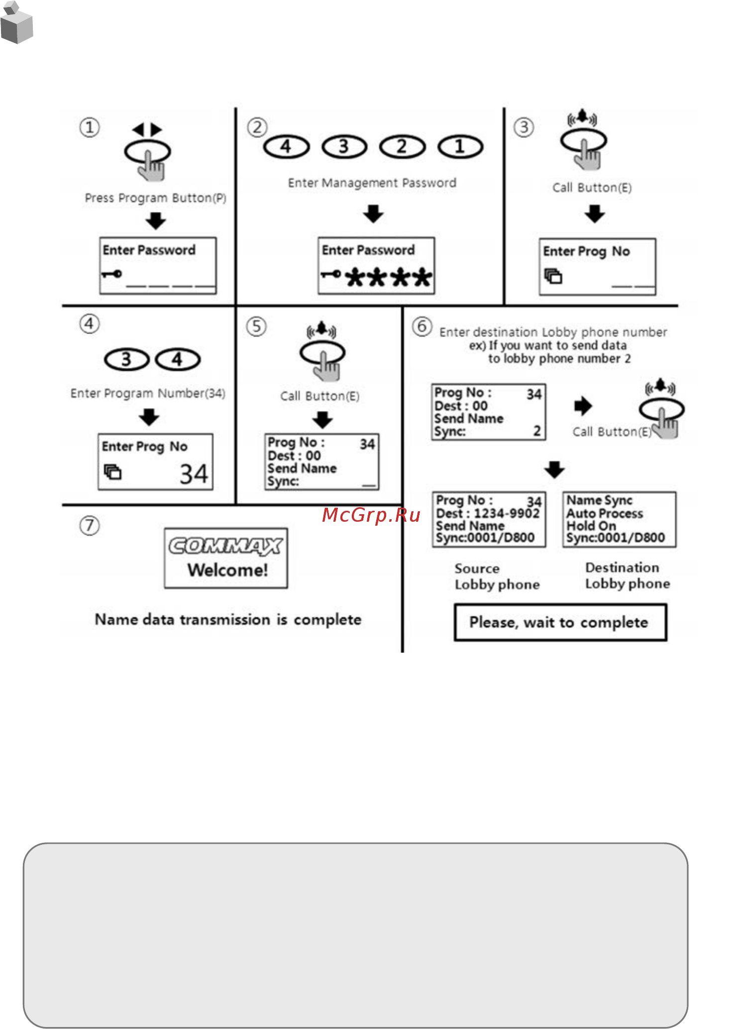 Commax DR-2AG/RF1 [41/55] Method of name data sending