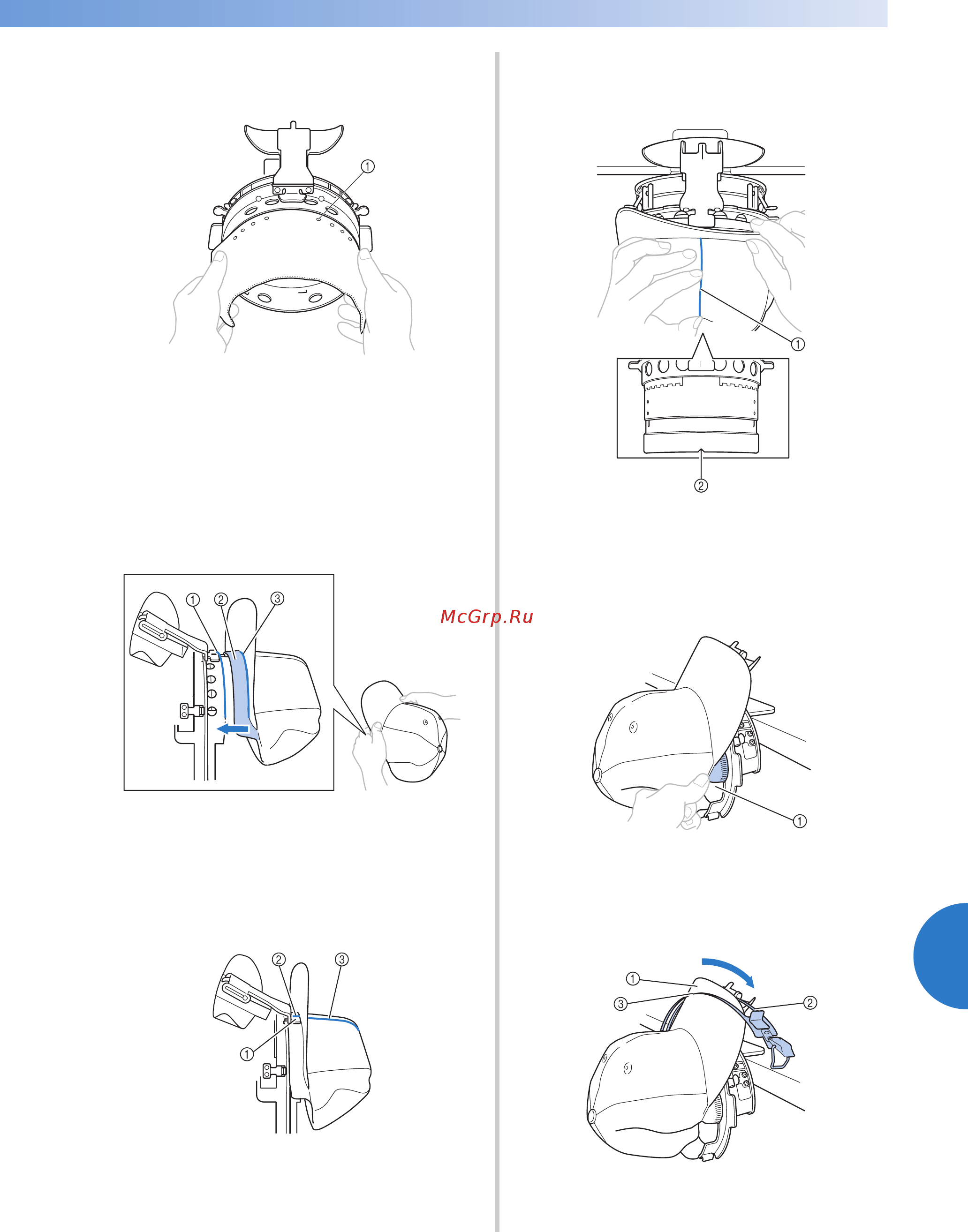 Brother PR 655E ENTREPRENEUR (PR655E) [235/280] Совместите среднюю линию бейсболки с пазом в монтажном приспособлении