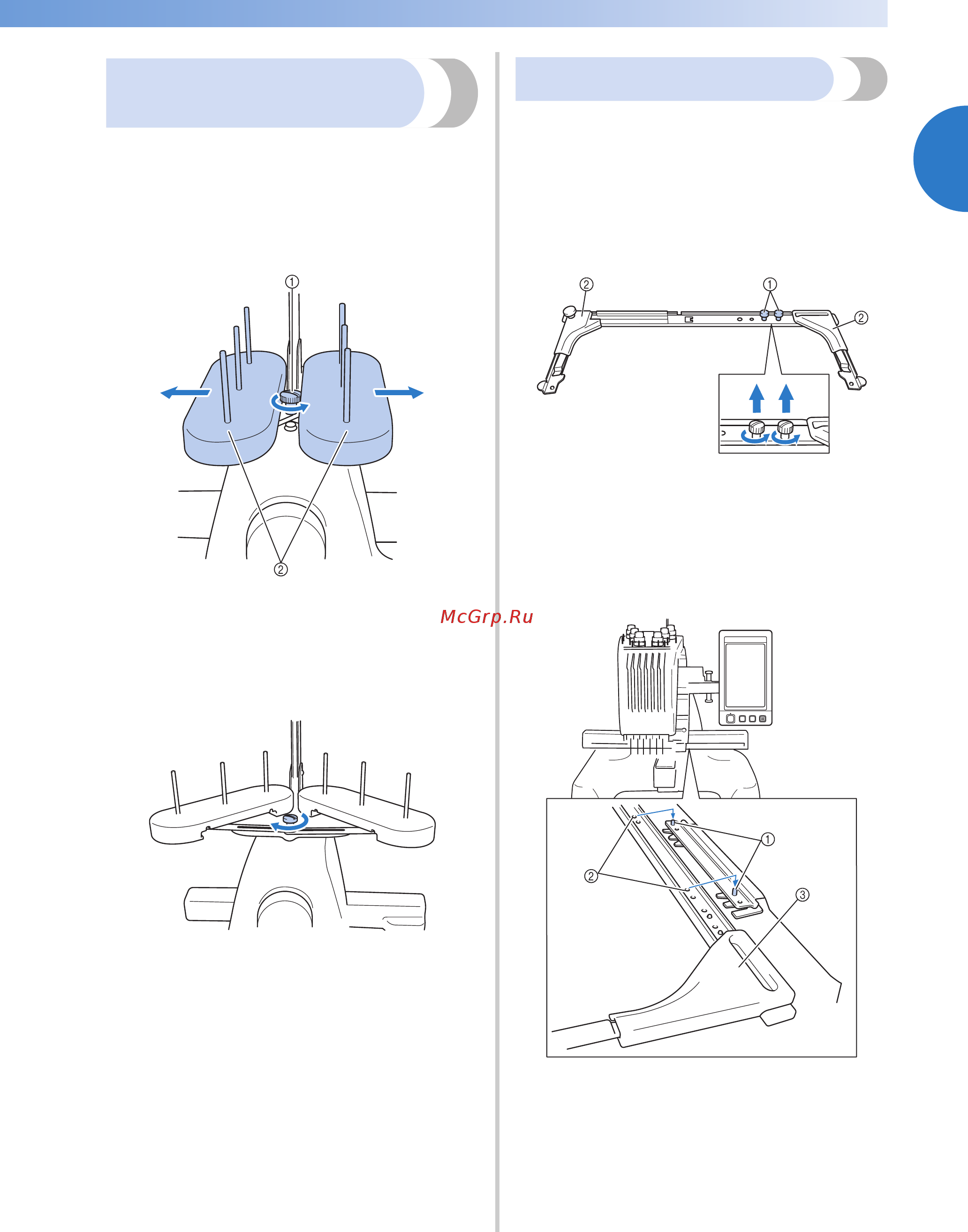 Brother PR 655E ENTREPRENEUR (PR655E) [31/280] Установка подставки для катушек