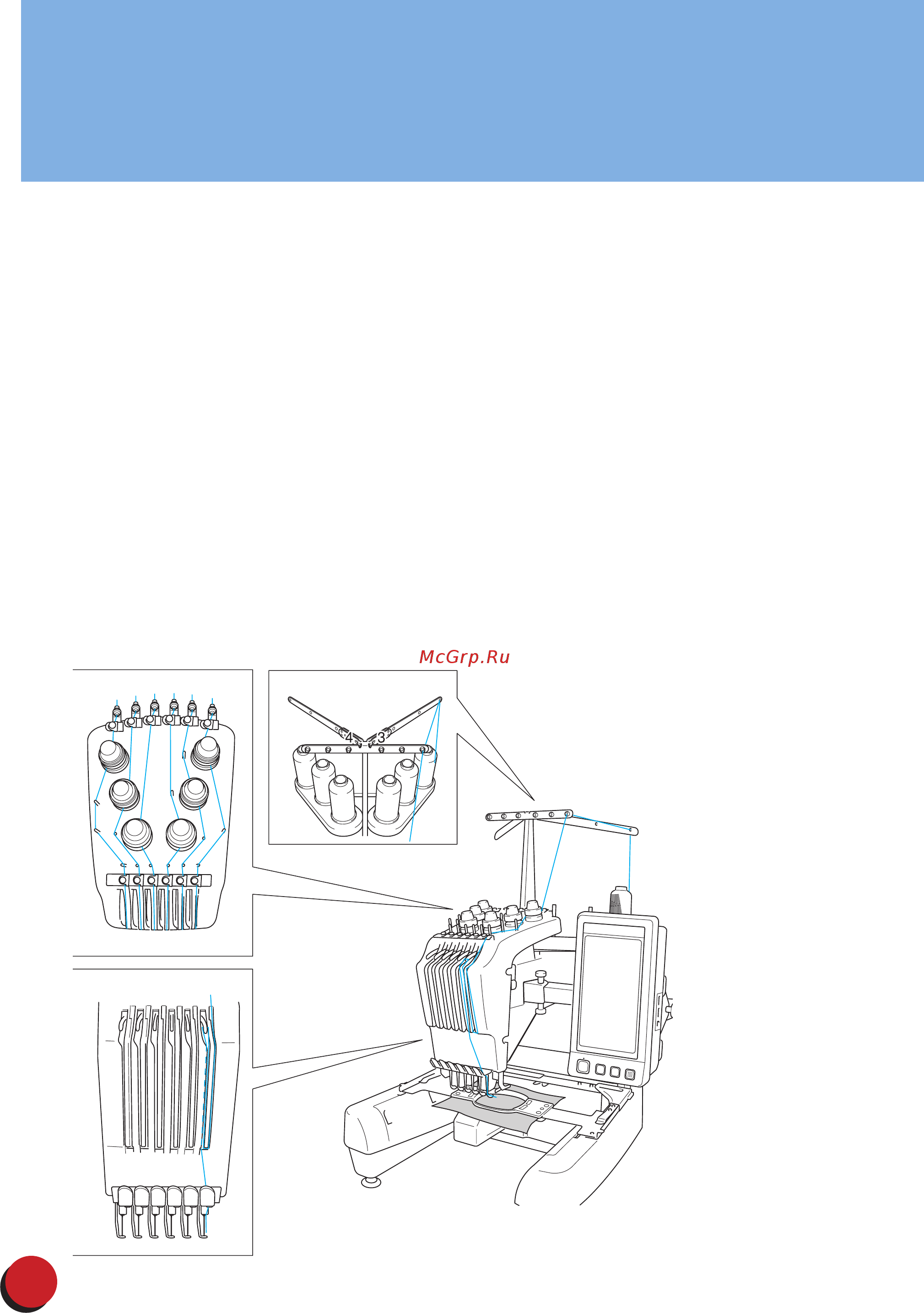Brother PR 655E ENTREPRENEUR (PR655E) [6/44] Upper threading enfilage supérieur infilatura superiore como passar a linha superior