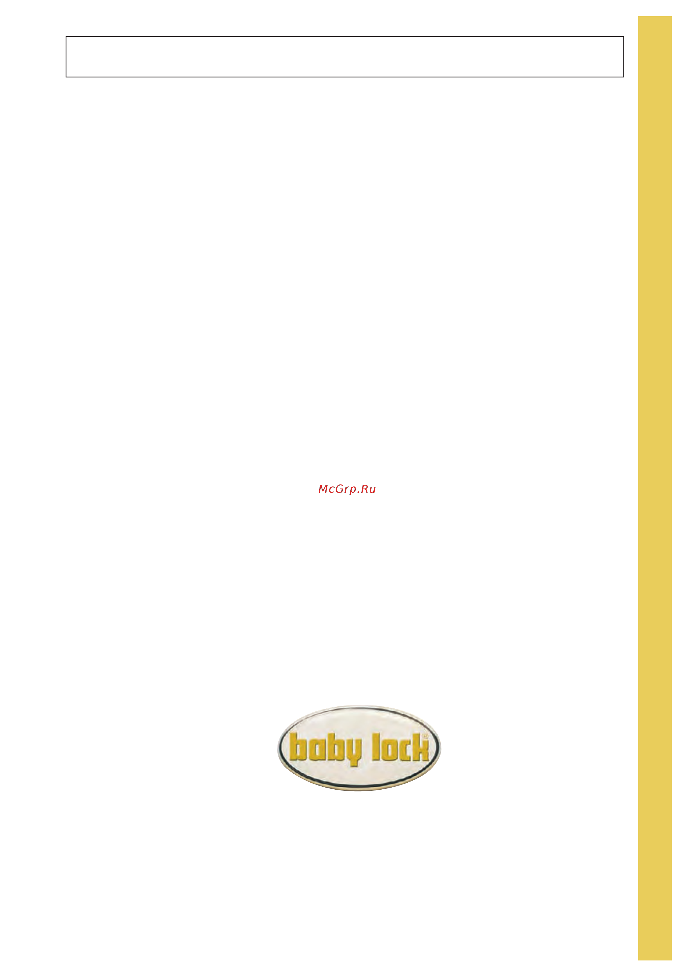 BABYLOCK EVOLUTION BLE8W-2 (BLE8W / EVOLVE / 8000) [3/92] Welcome to the baby lock evolve