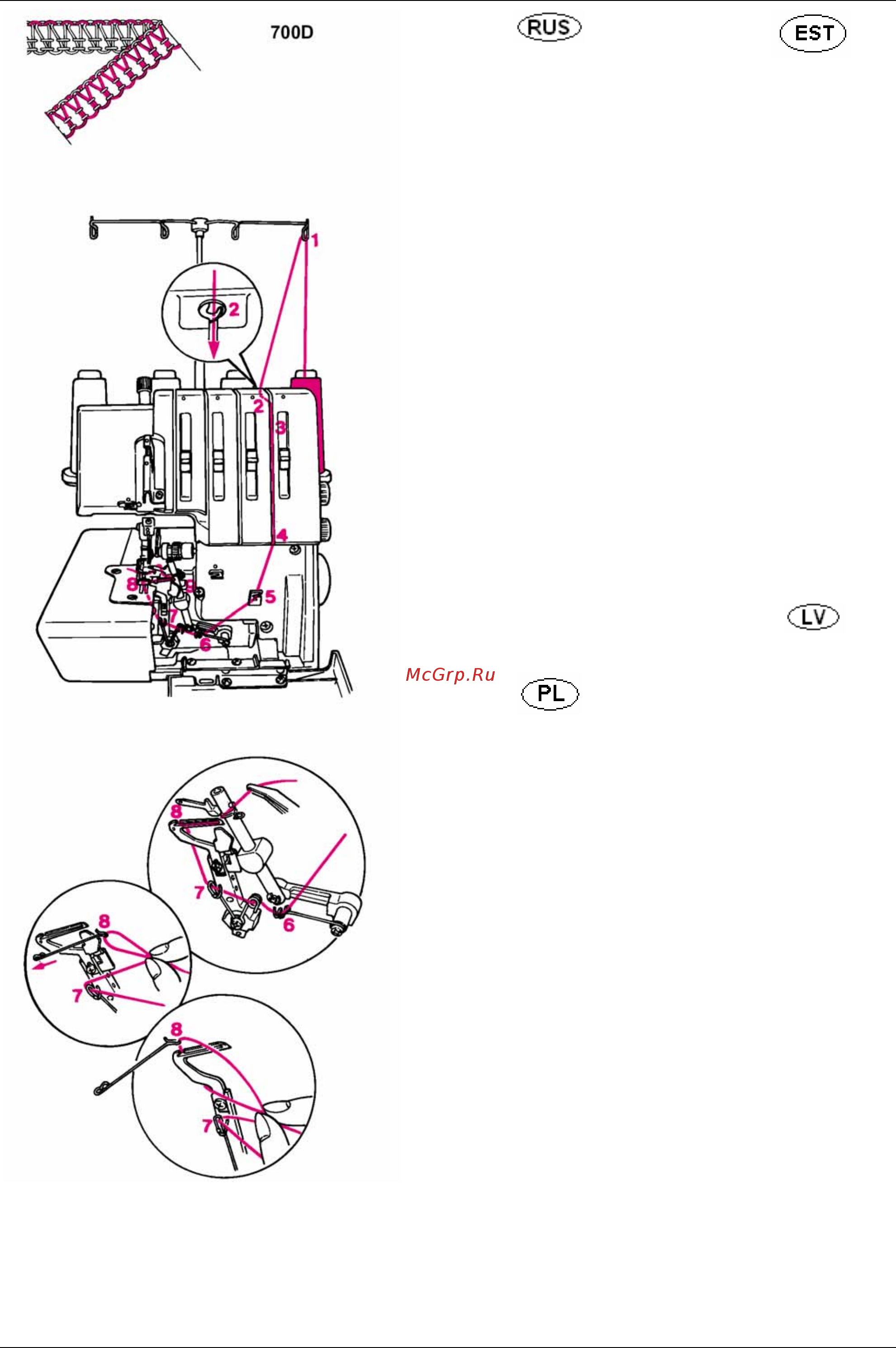 Bernina BERNETTE 870 D [16/39] Alumine haardeniit punane