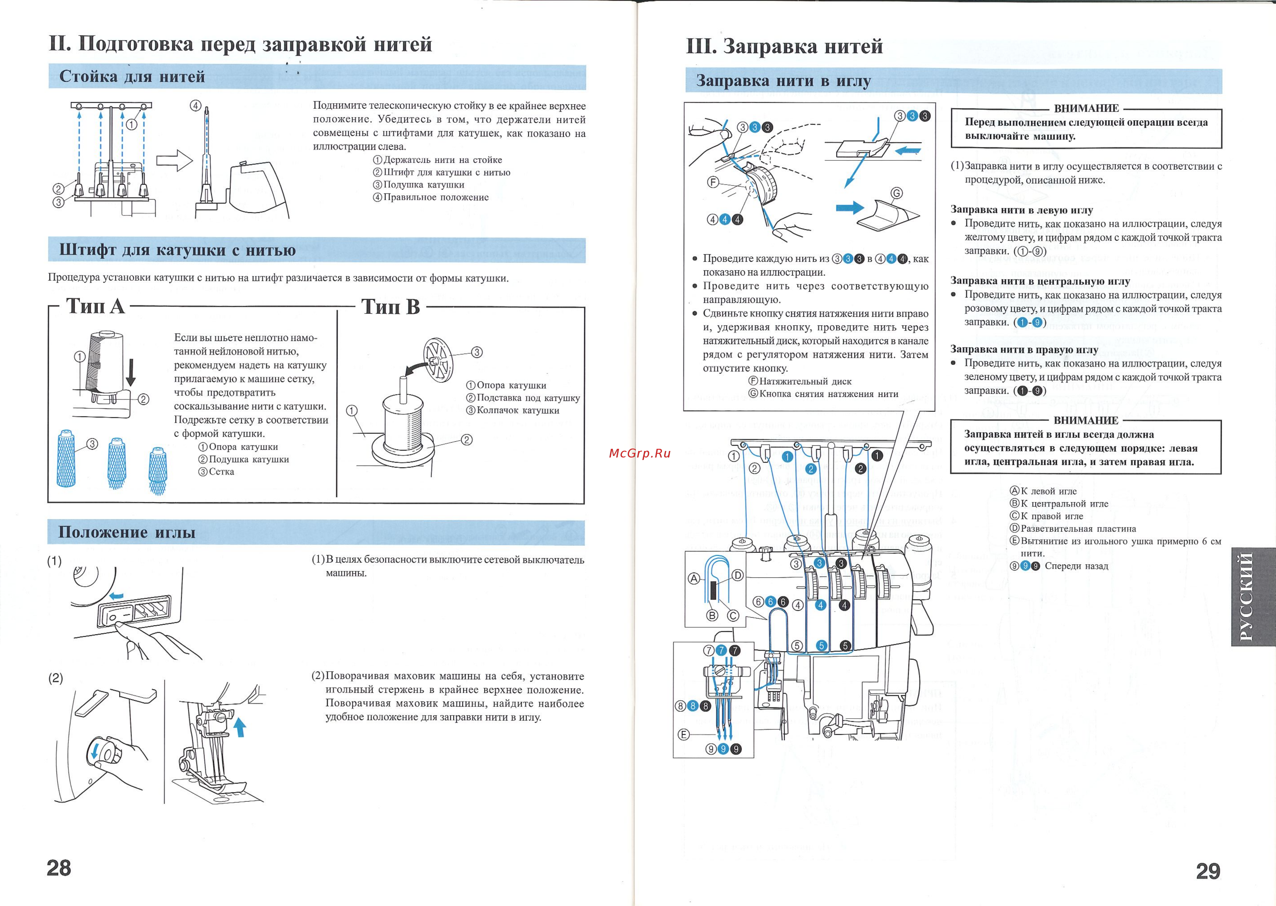 Brother M 2340 CV [16/22] Ii подготовка перед заправкой нитей