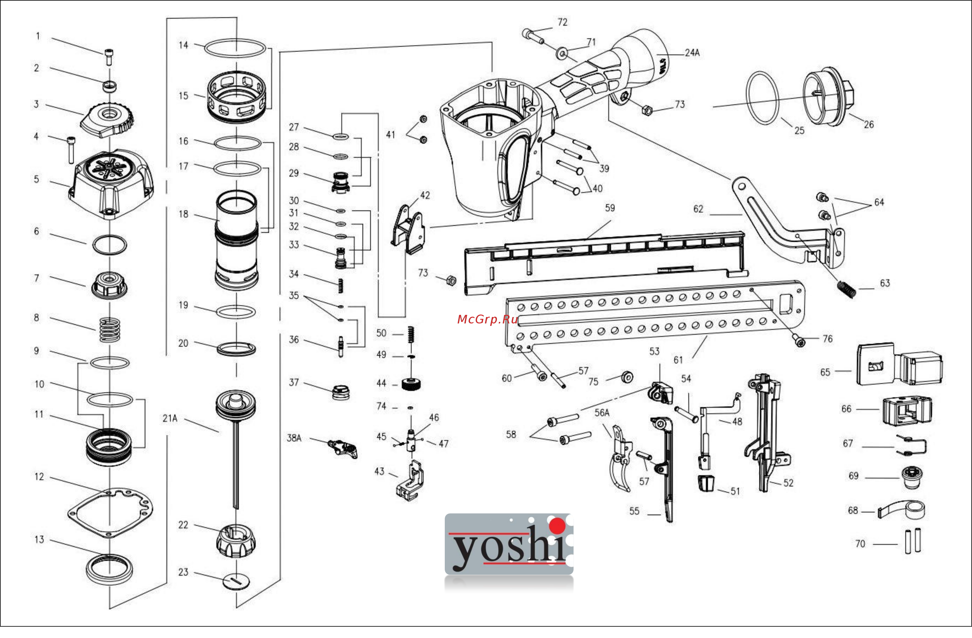 Yoshi S40N Лист запасных частей онлайн