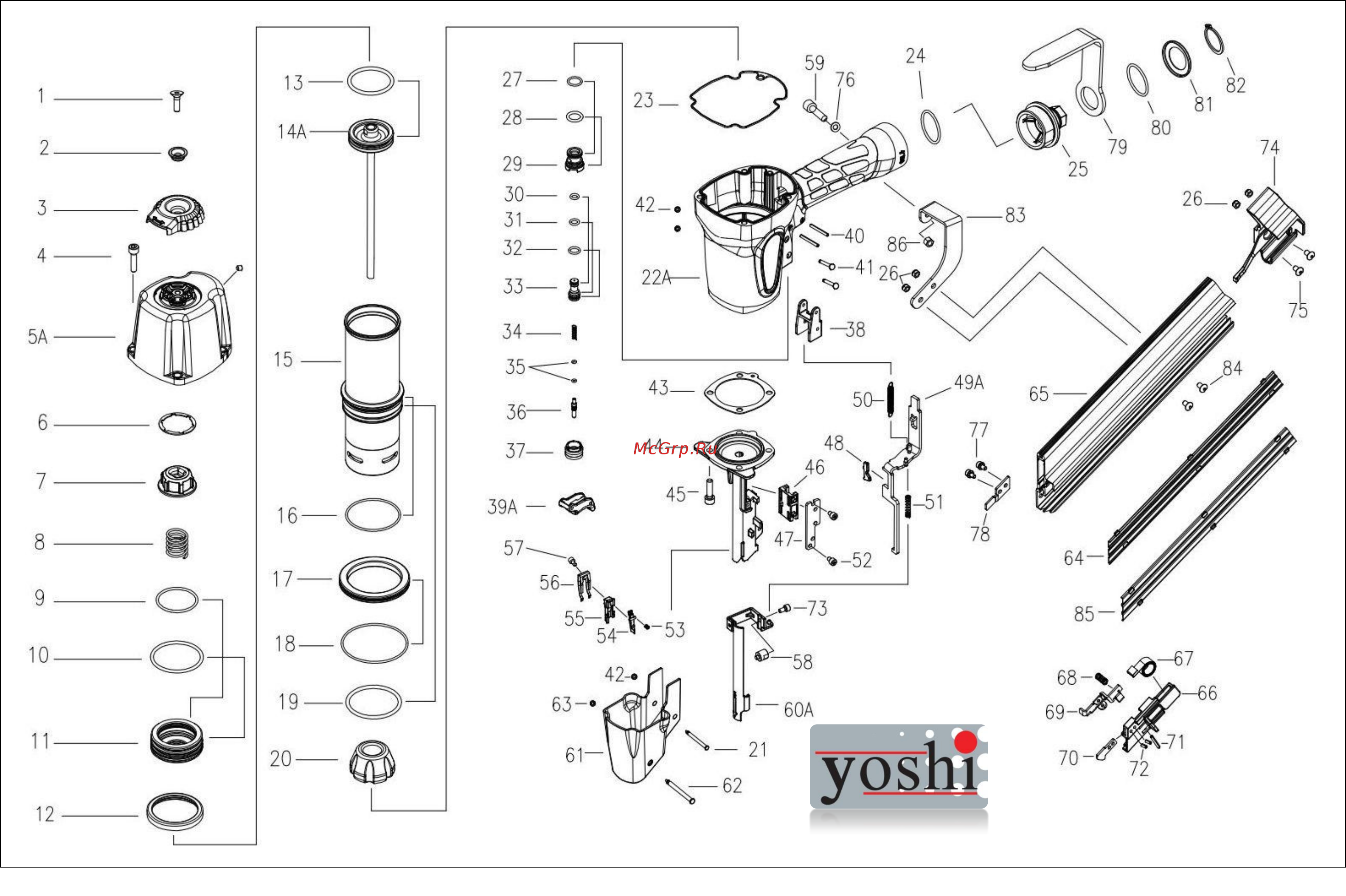 Yoshi JH3460 Лист запасных частей онлайн