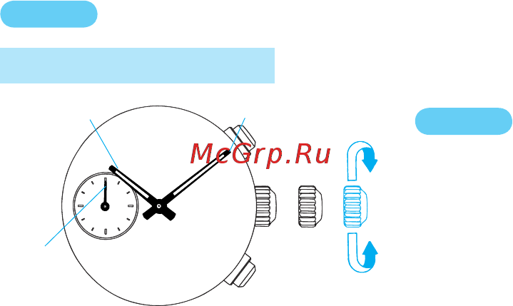 Seiko 7T92 [4/15] Установка времени и положения стрелок секундомера