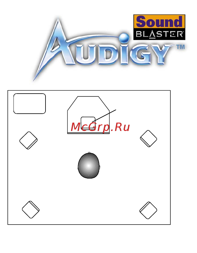Creative Audigy LS [28/71] If you are using four speakers place them so that they form the corners of a square with you exactly in the center as in figure 1 13 and that they are angled toward you make sure that the computer monitor is not blocking the path of your front speakers you may want to adjust the relative positions of the speakers until you get the audio experience you like best if you have a subwoofer place the unit in a corner of the room for the best bass experience