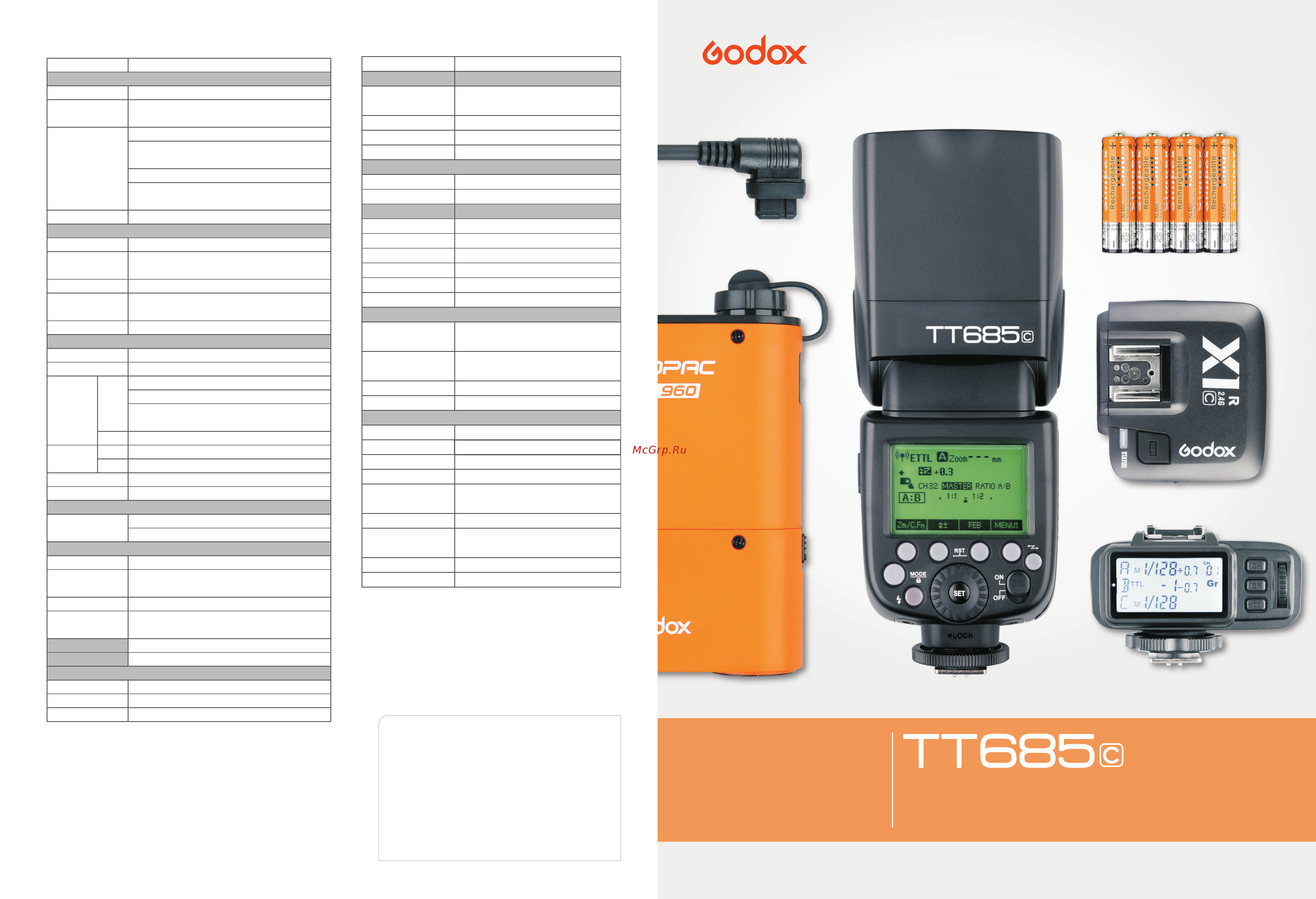 GODOX TT685c Инструкция по эксплуатации онлайн