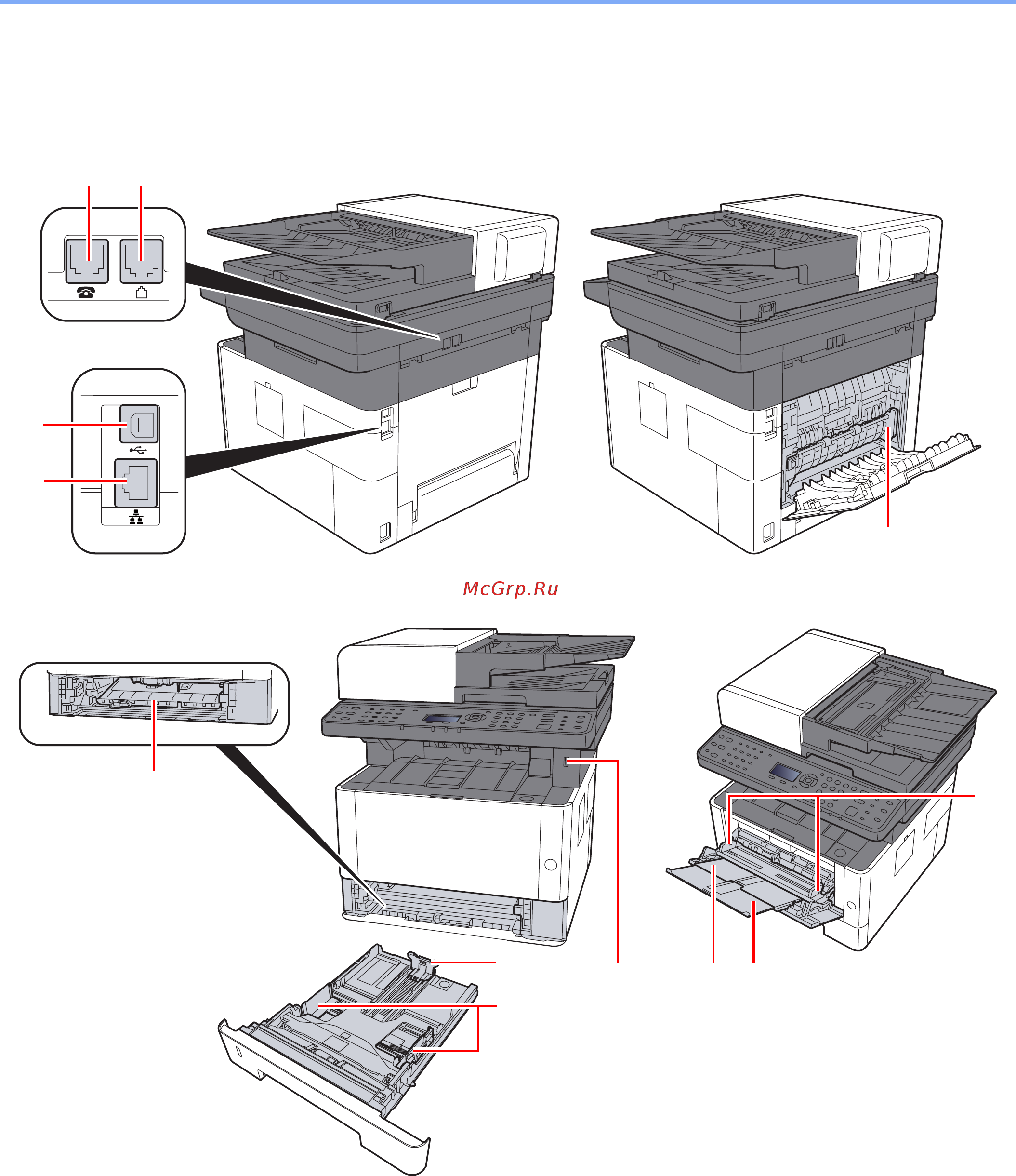 Kyocera ECOSYS M2135dn [49/428] Наименования компонентов разъемы внутренние компоненты