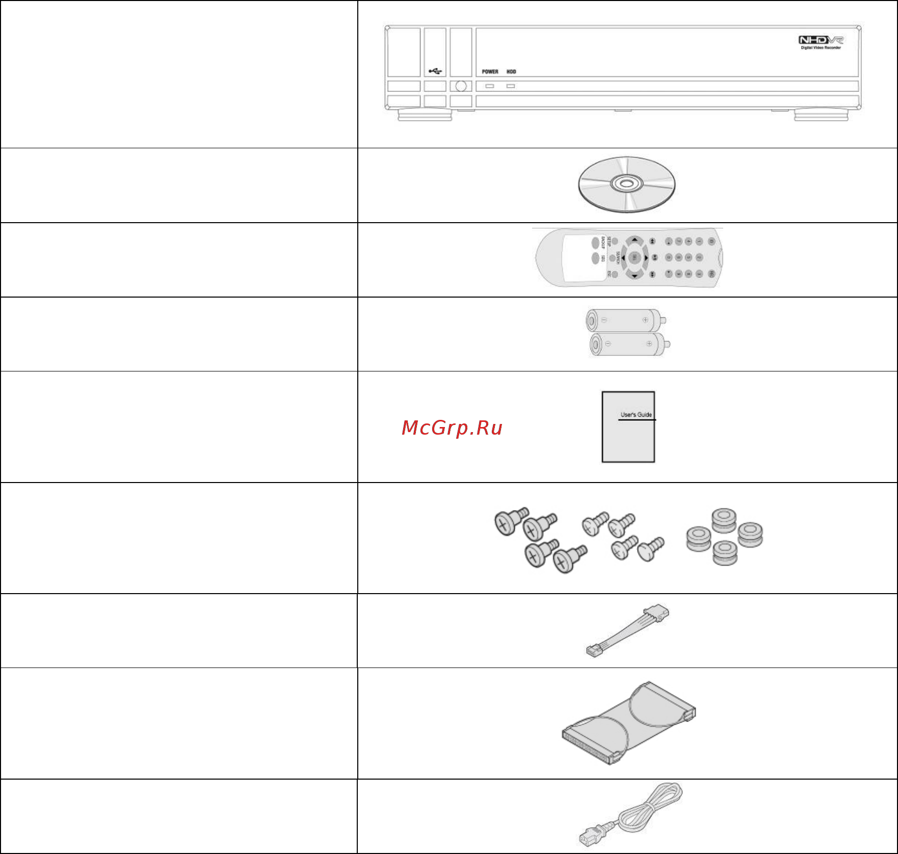 Microdigital MDR-16300 [3/48] Содержимое упаковки цифрового видеорегистратора