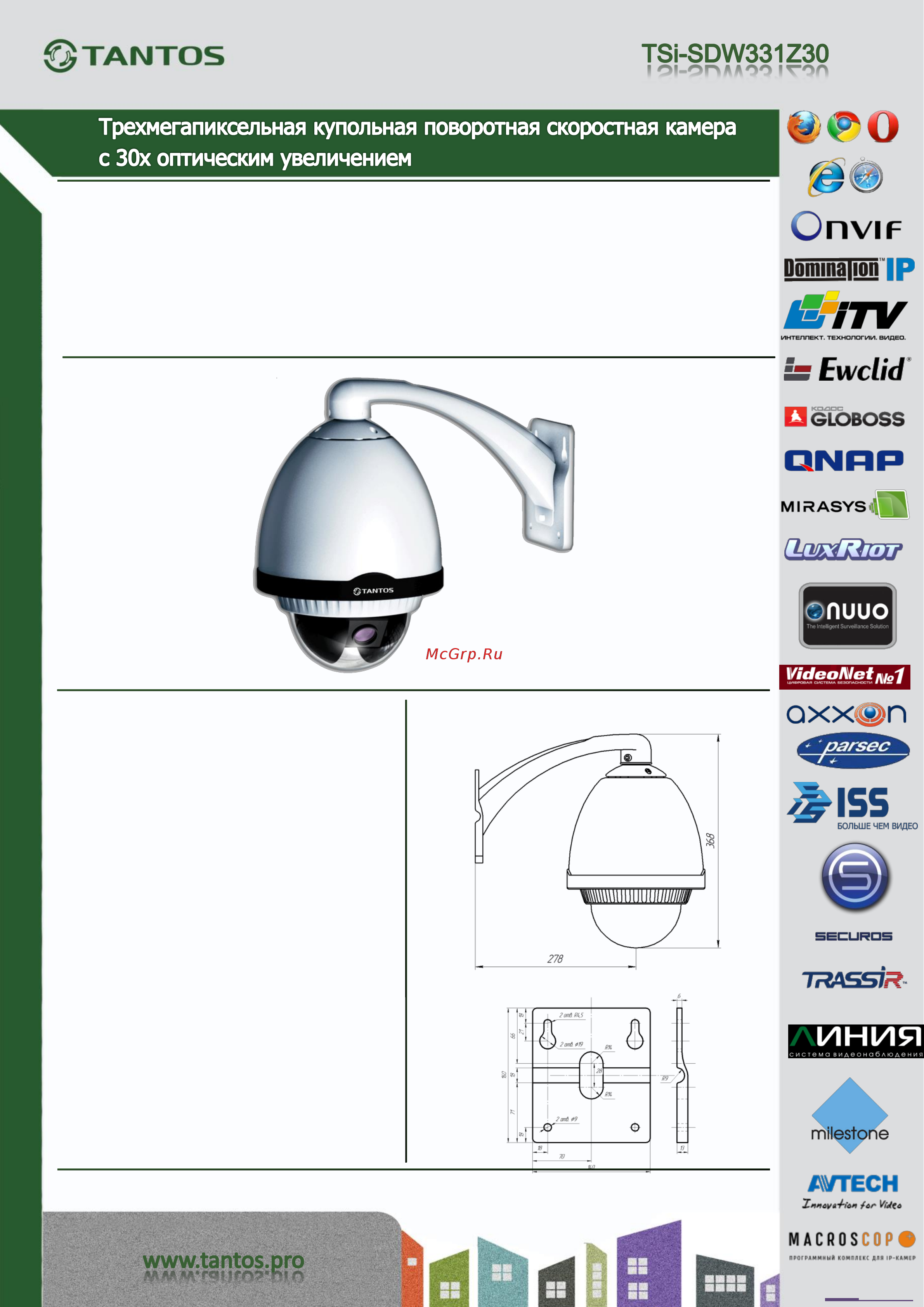 Tantos TSi-SDW331Z30 Спецификация онлайн
