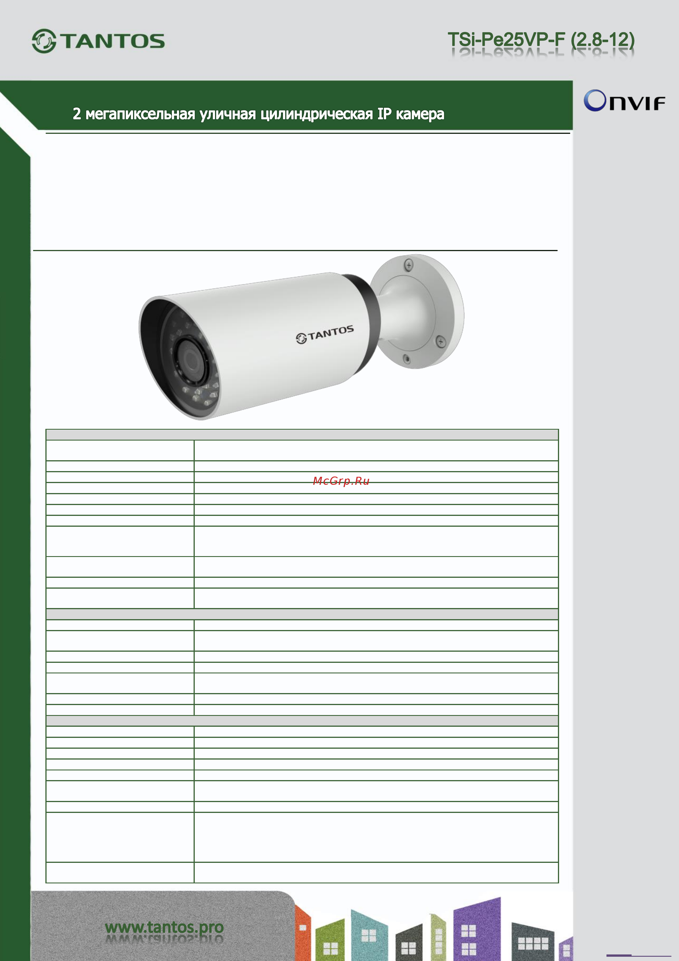 Tantos TSi-Pe25VP-F (2.8-12) Спецификация онлайн