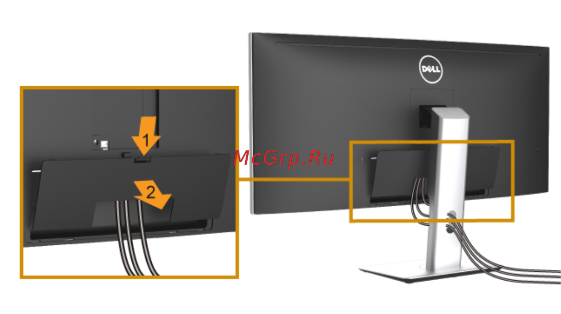 Dell U3415W [38/74] Снятие крышки отсека кабельных вводов