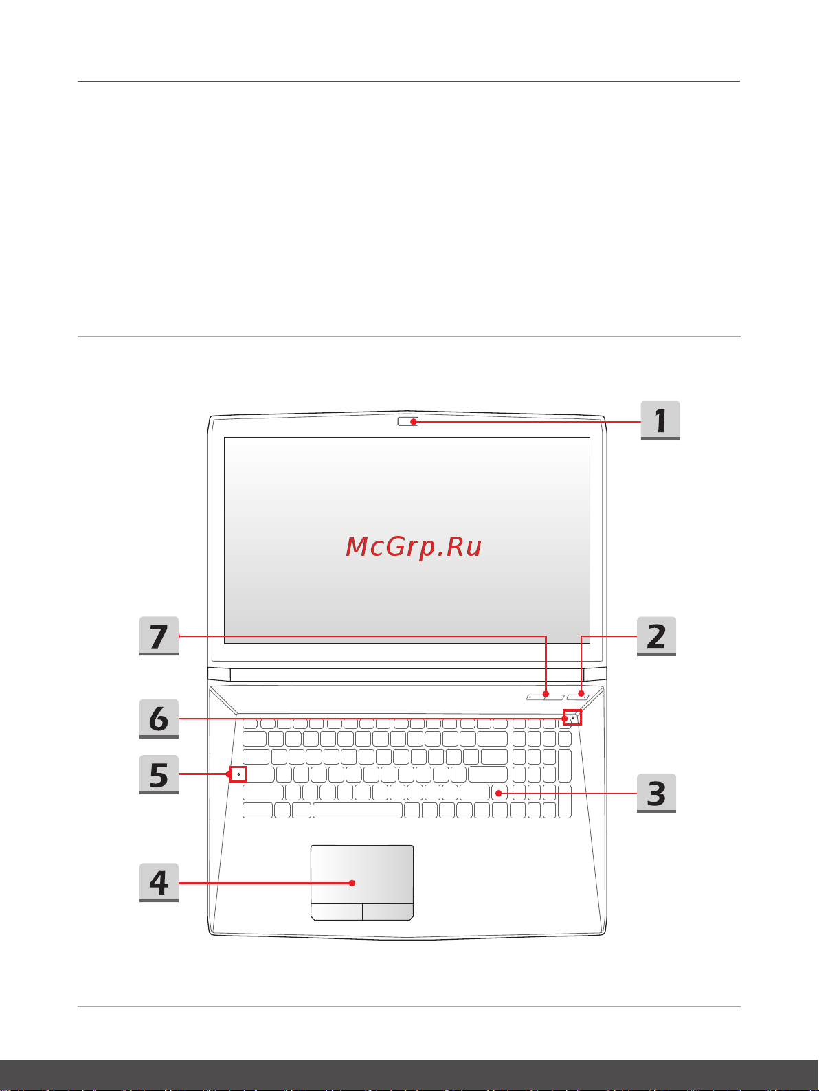 MSI GL72M 7RDX-1490RU [13/68] Вид сверху в открытом состоянии