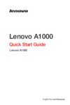 Lenovo A1000 Dual SIM 3G Black Инструкция по эксплуатации