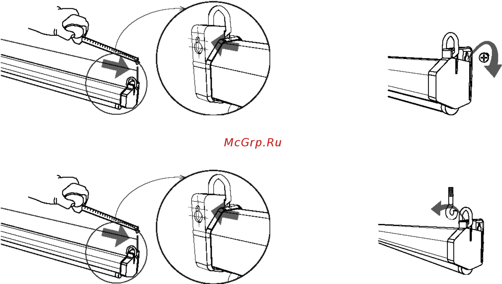 Viewscreen Scroll WSC-1102 Белый [2/3] Монтаж экрана