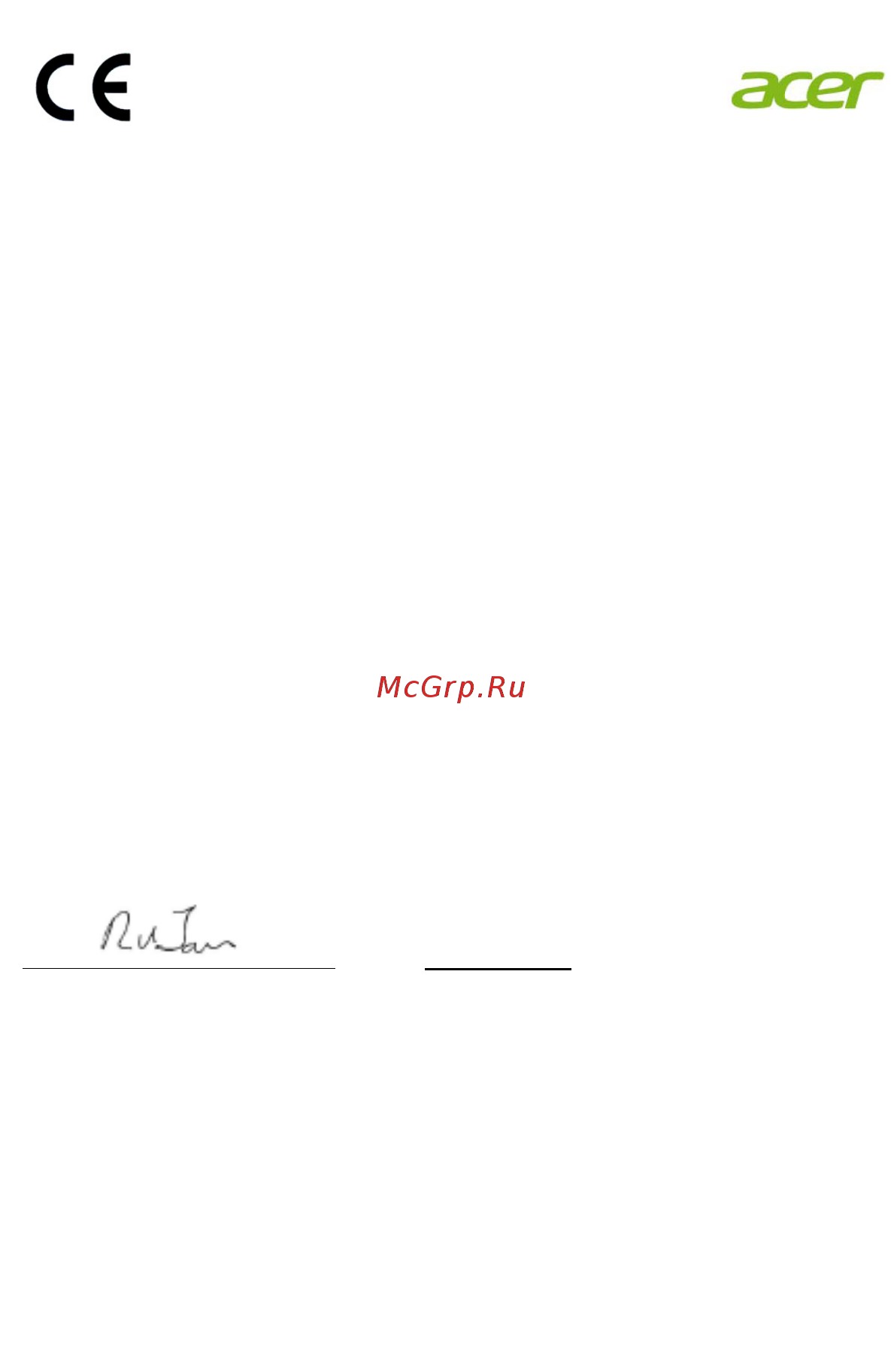 Acer K335 MR.JG711.002 Белый [50/51] Declaration of conformity