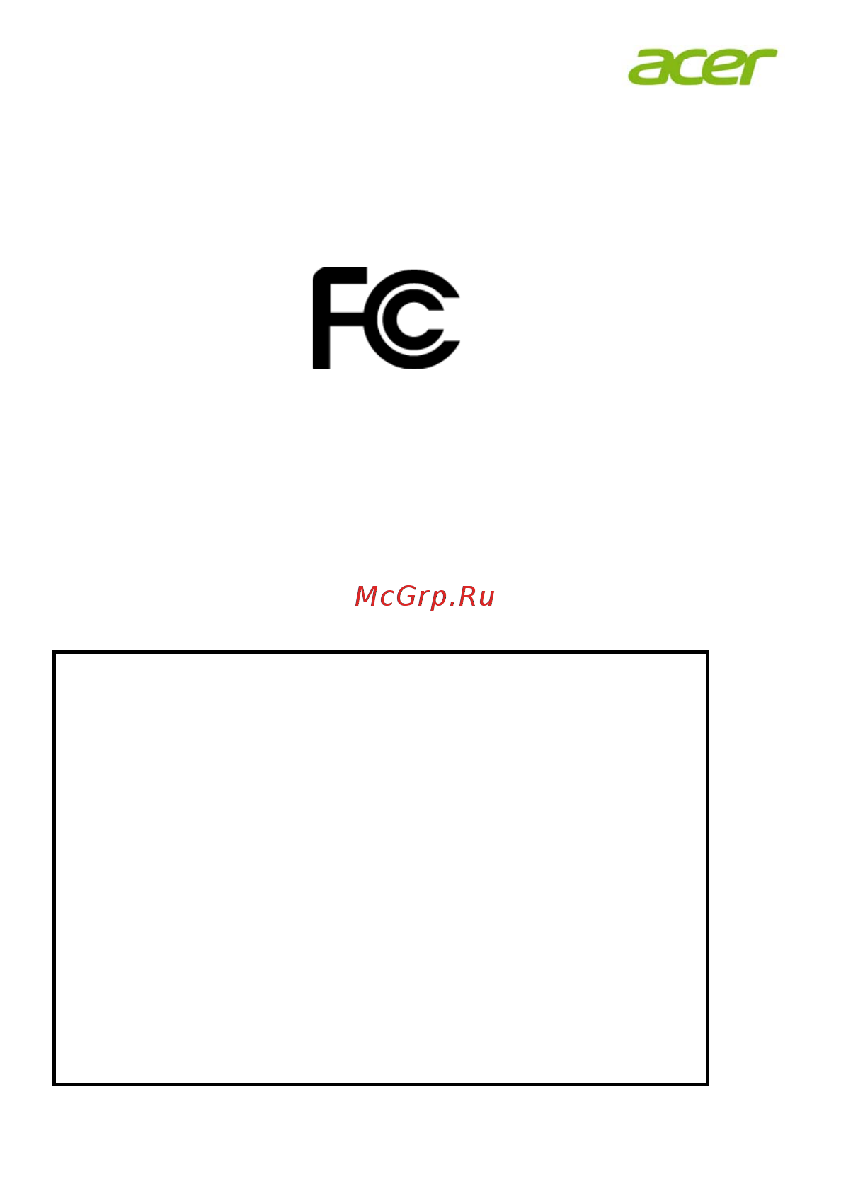 Acer K335 MR.JG711.002 Белый [51/51] Federal communications commission declaration of conformity