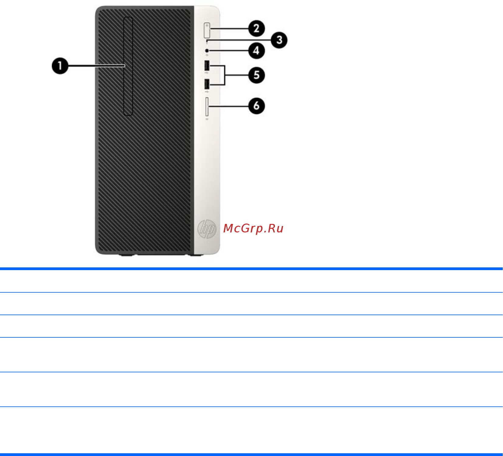 HP ProDesk 400 G4 1JJ61EA Серебристый, черный [10/50] Элементы управления на передней панели