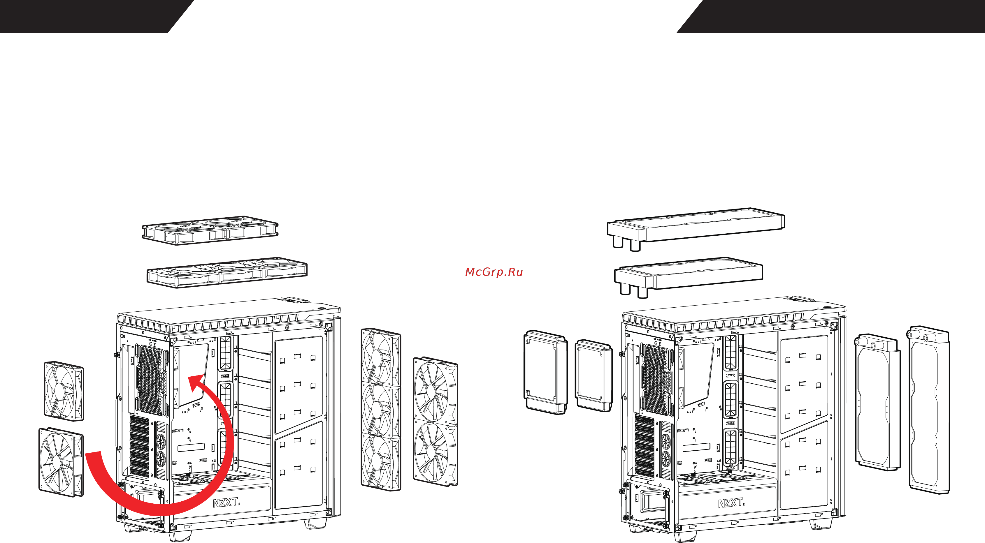 NZXT H440 Красный, черный [12/13] Mm x 3 140mm x 2 top