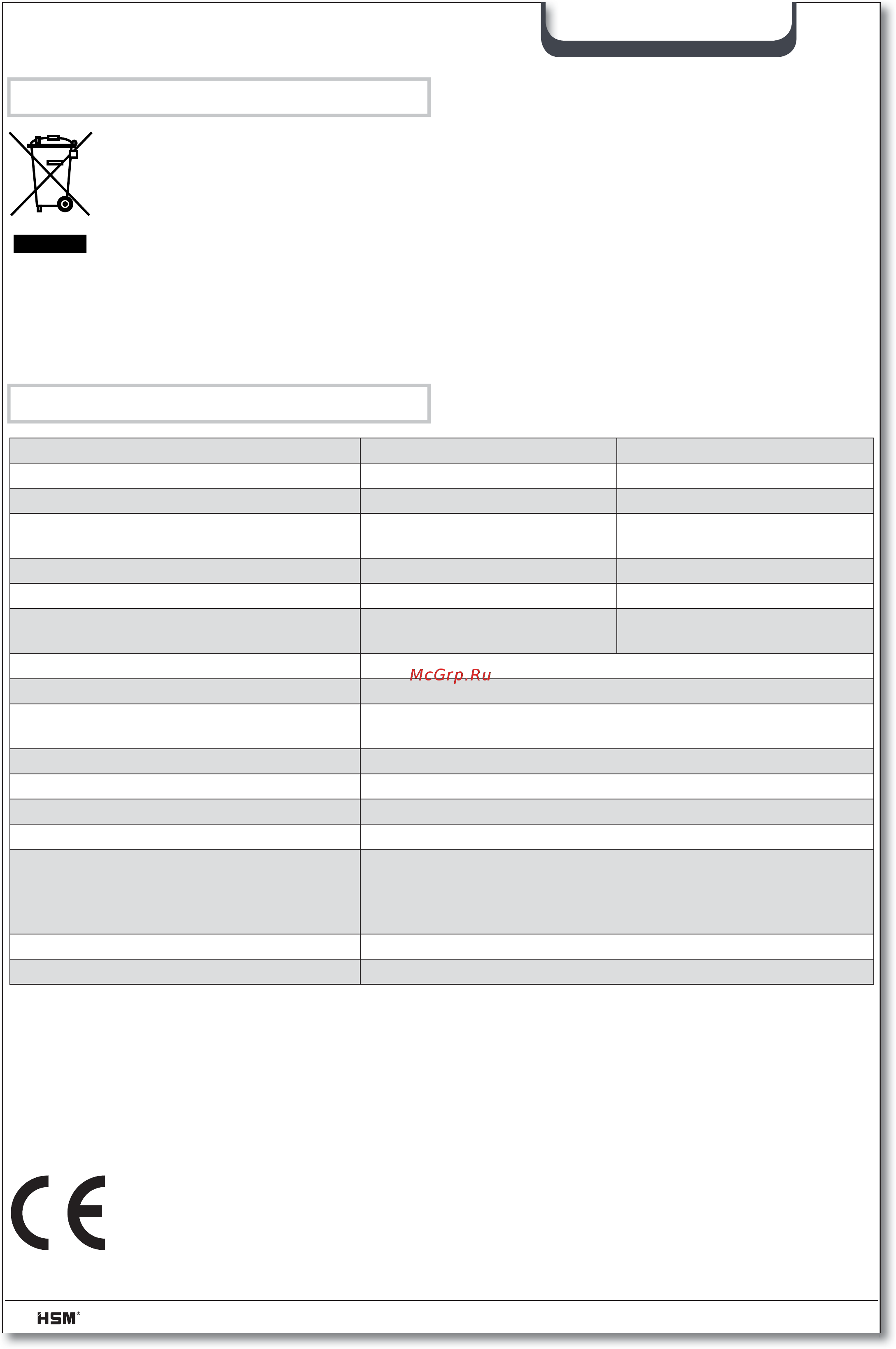 Hsm Securio C14 (3.9) 2250111 Белый [12/116] Technical data