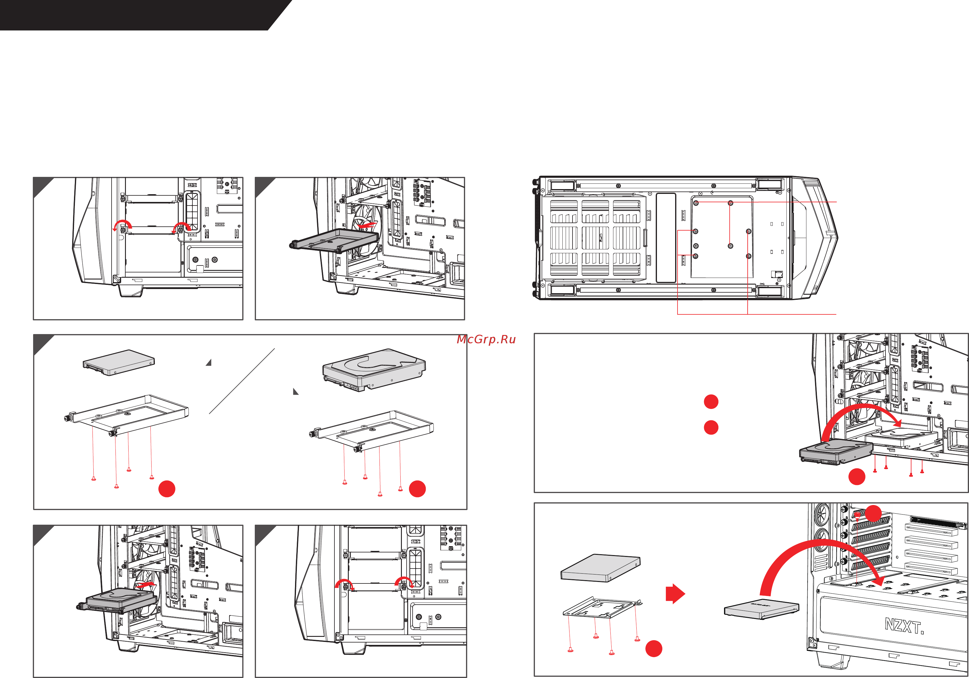 NZXT Noctis 450 CA-N450W-M1 Черный [11/13] Hdd ssd drive installation