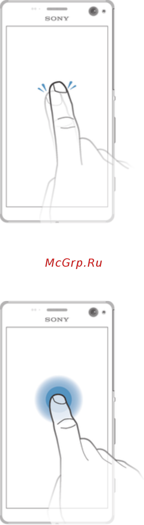 Sony Xperia C4 E5303 16Gb 3G 4G LTE Черный [12/136] Использование сенсорного экрана