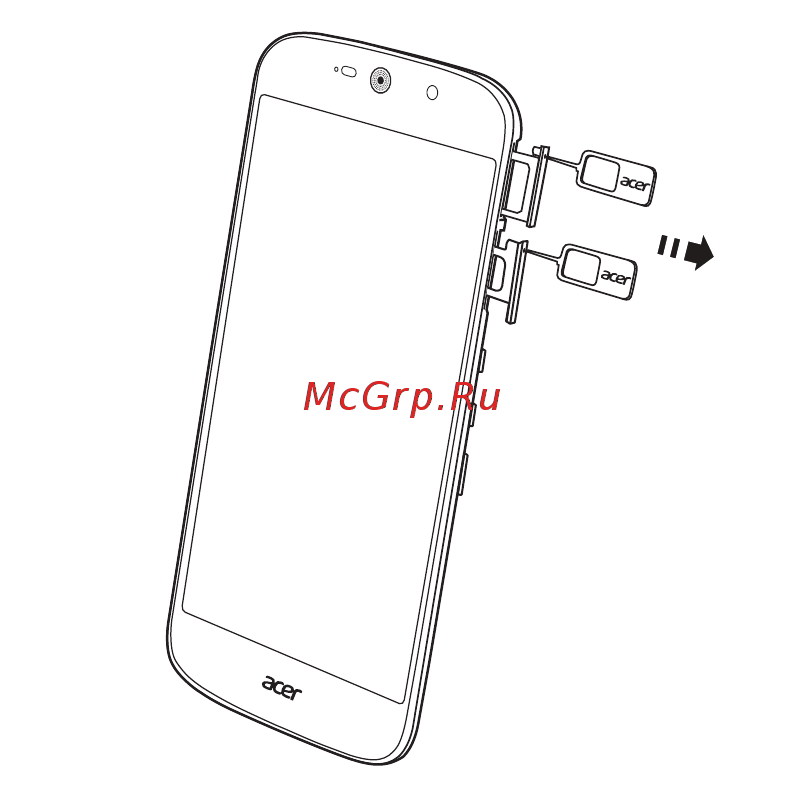 Acer Liquid Jade Primo [8/60] Установка sim карт и карты microsd