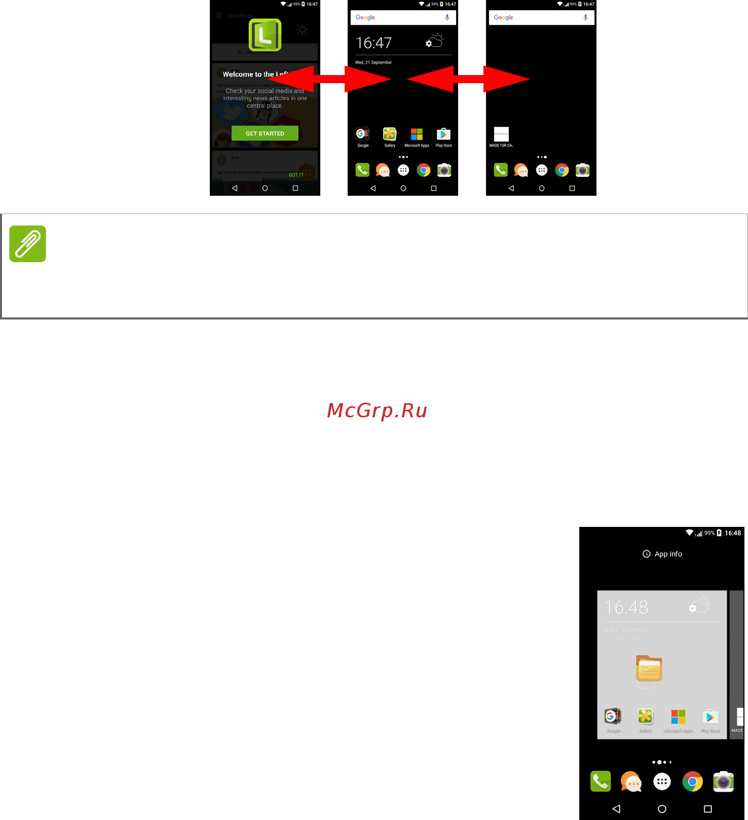 Acer Liquid Z6 Plus [17/80] Расширенный начальный экран